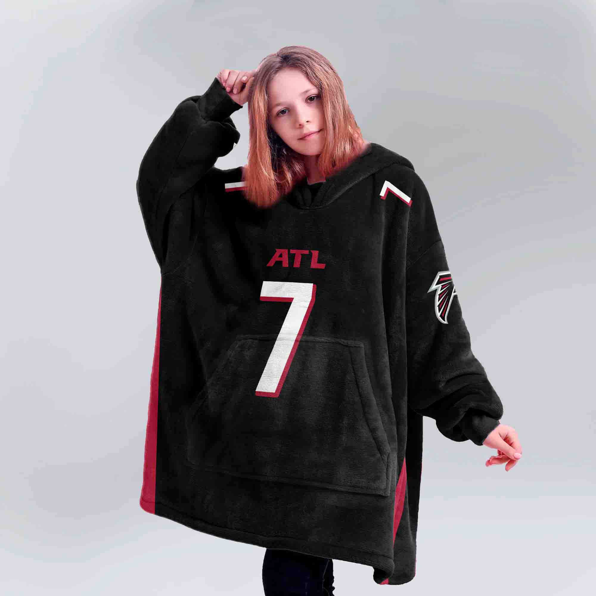 Adult B.R 7 Atlanta Football Unisex Blanket Hoodie