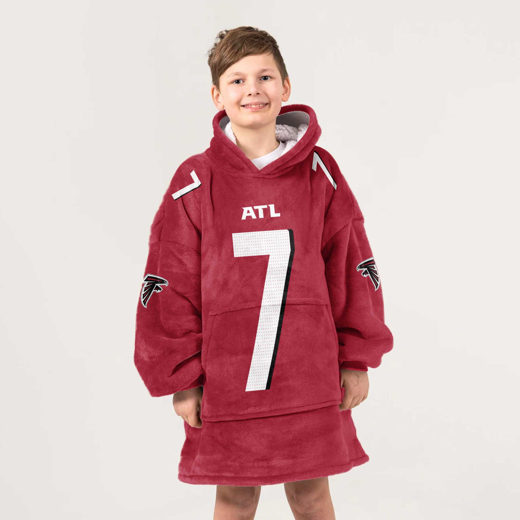 Kid 7 Atlanta Football Unisex Blanket Hoodie