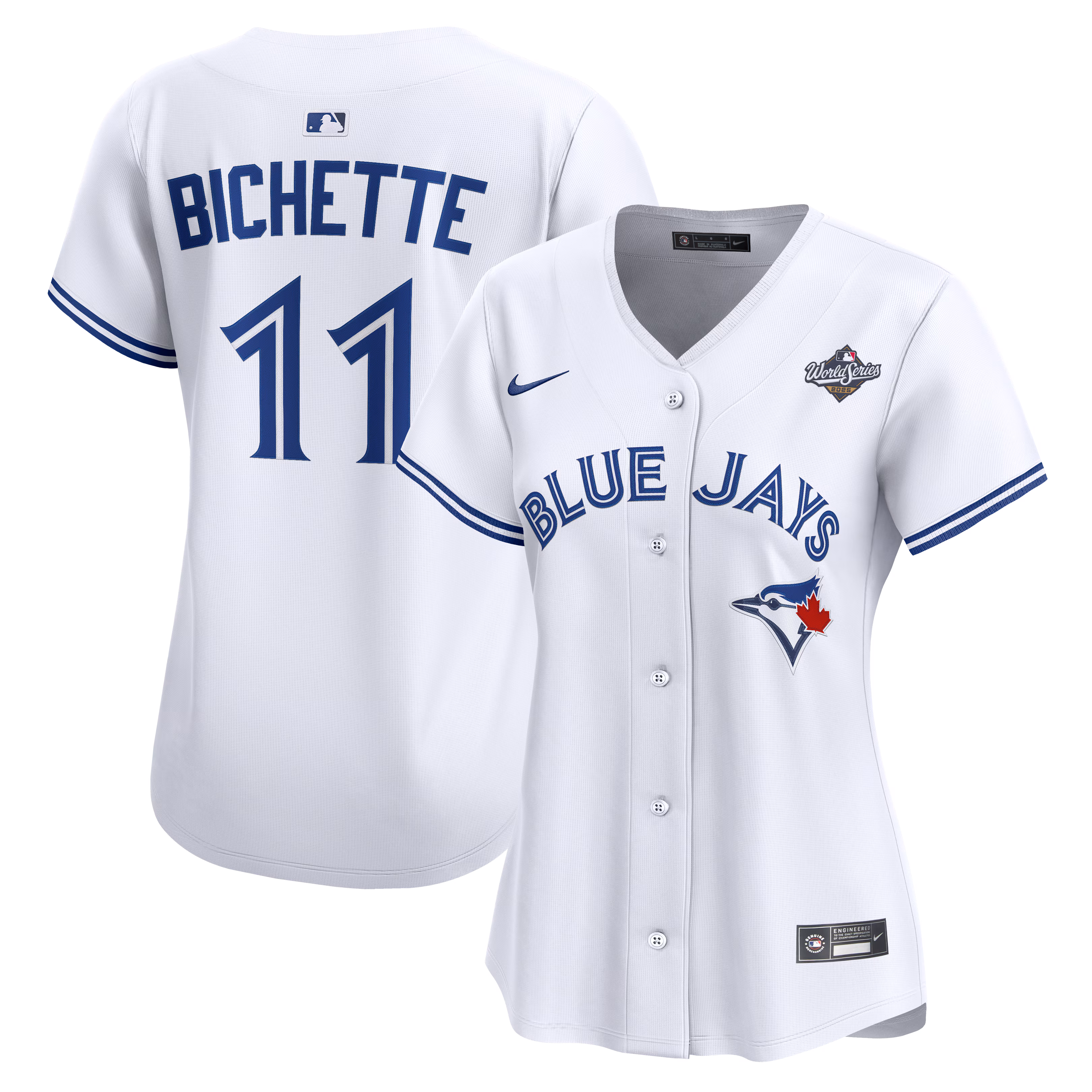 Bo Bichette #11 Toronto Blue Jays Women's 2025 World Series Home Limited Jersey - White
