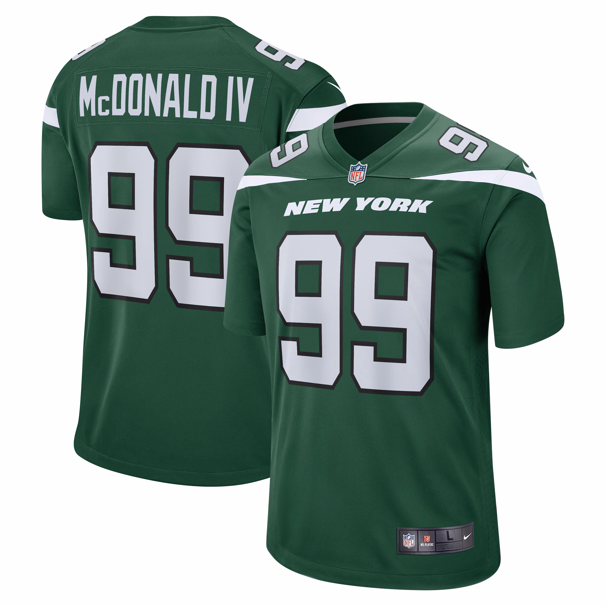 Will McDonald IV New York Jets 2023 NFL Draft First Round Pick Game Jersey - Gotham Green