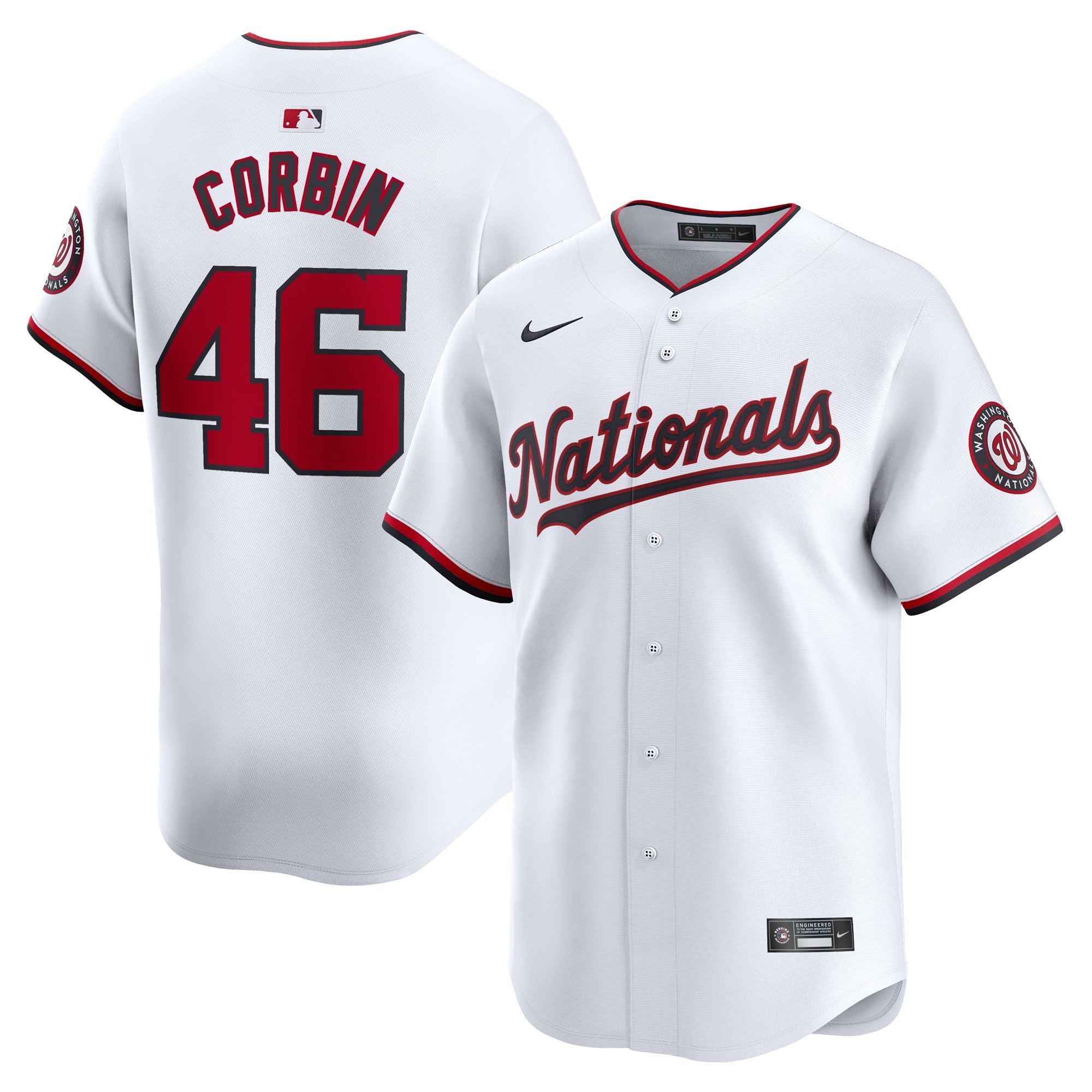Men's Washington Nationals Patrick Corbin  White Home Limited Player Jersey