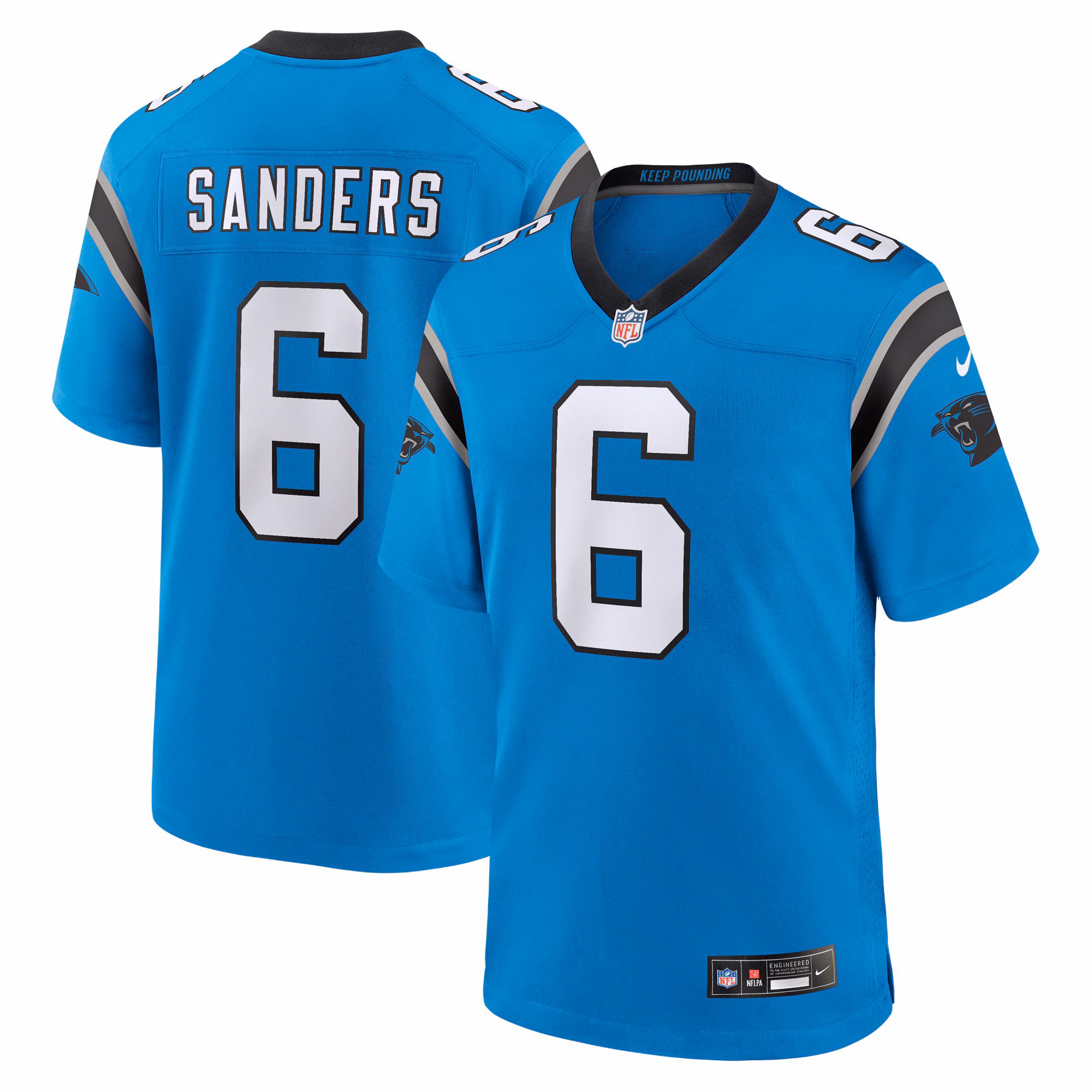 Miles Sanders Carolina Panthers Team Game Jersey - Black