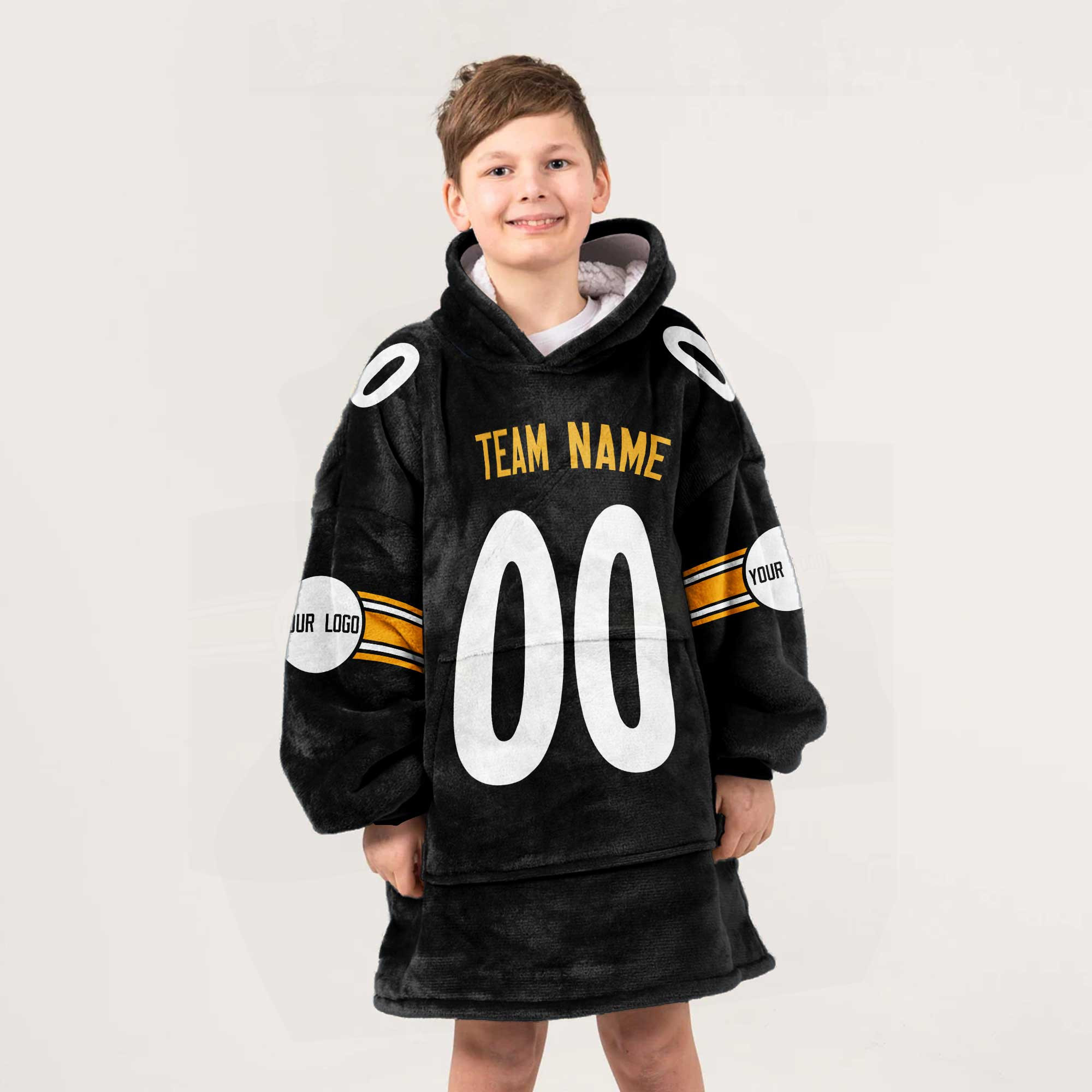 Adult Custom Blanket Hoodie Pittburgh Inspired Color