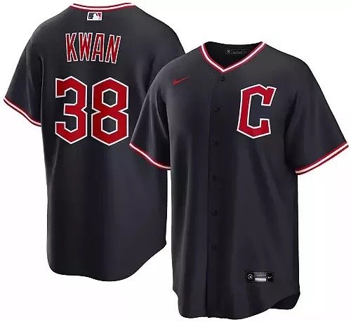 Men's Cleveland Guardians #38 Steven Kwan  Navy Alternate Limited Jersey