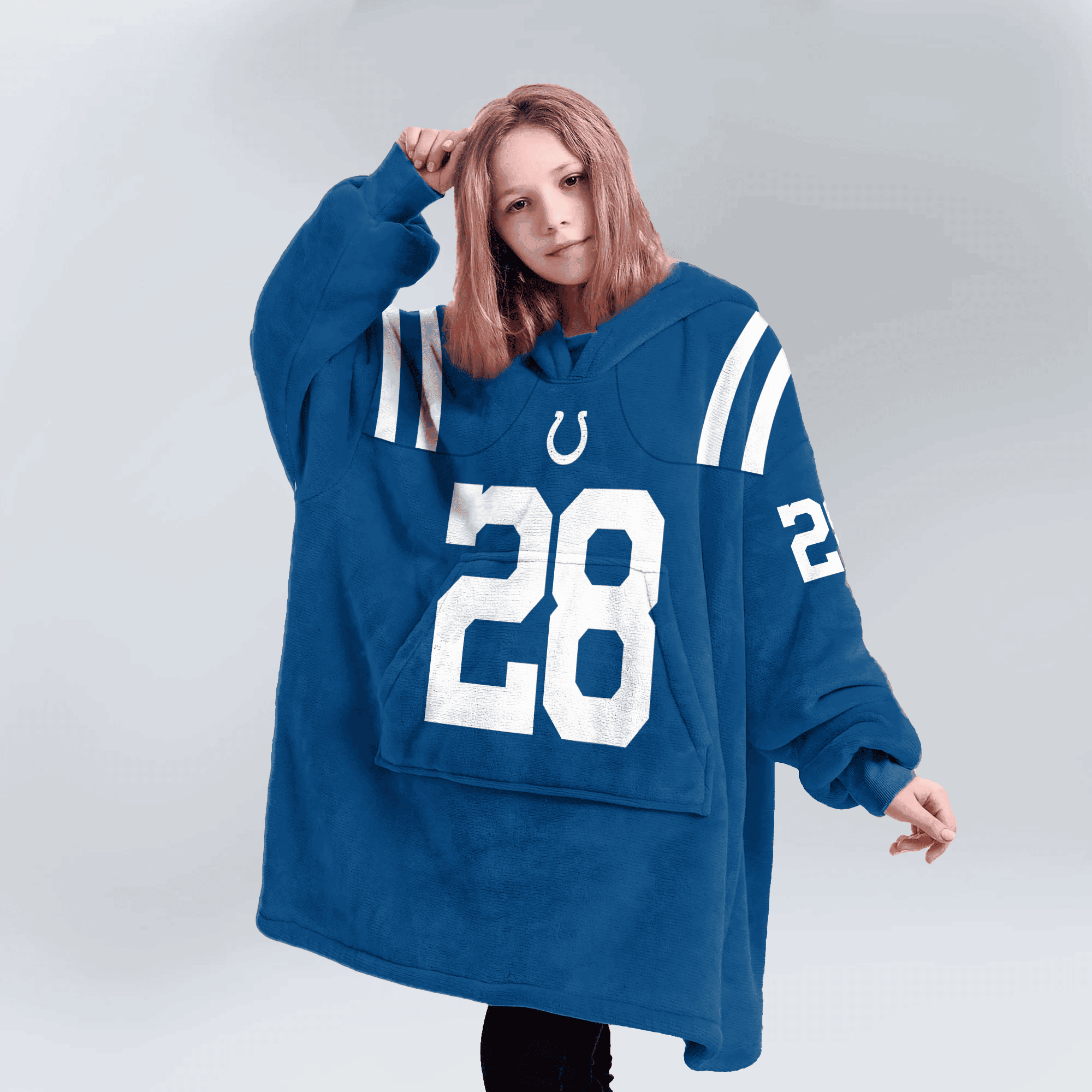 Kid 28 Indianapolis Football Unisex Blanket Hoodie