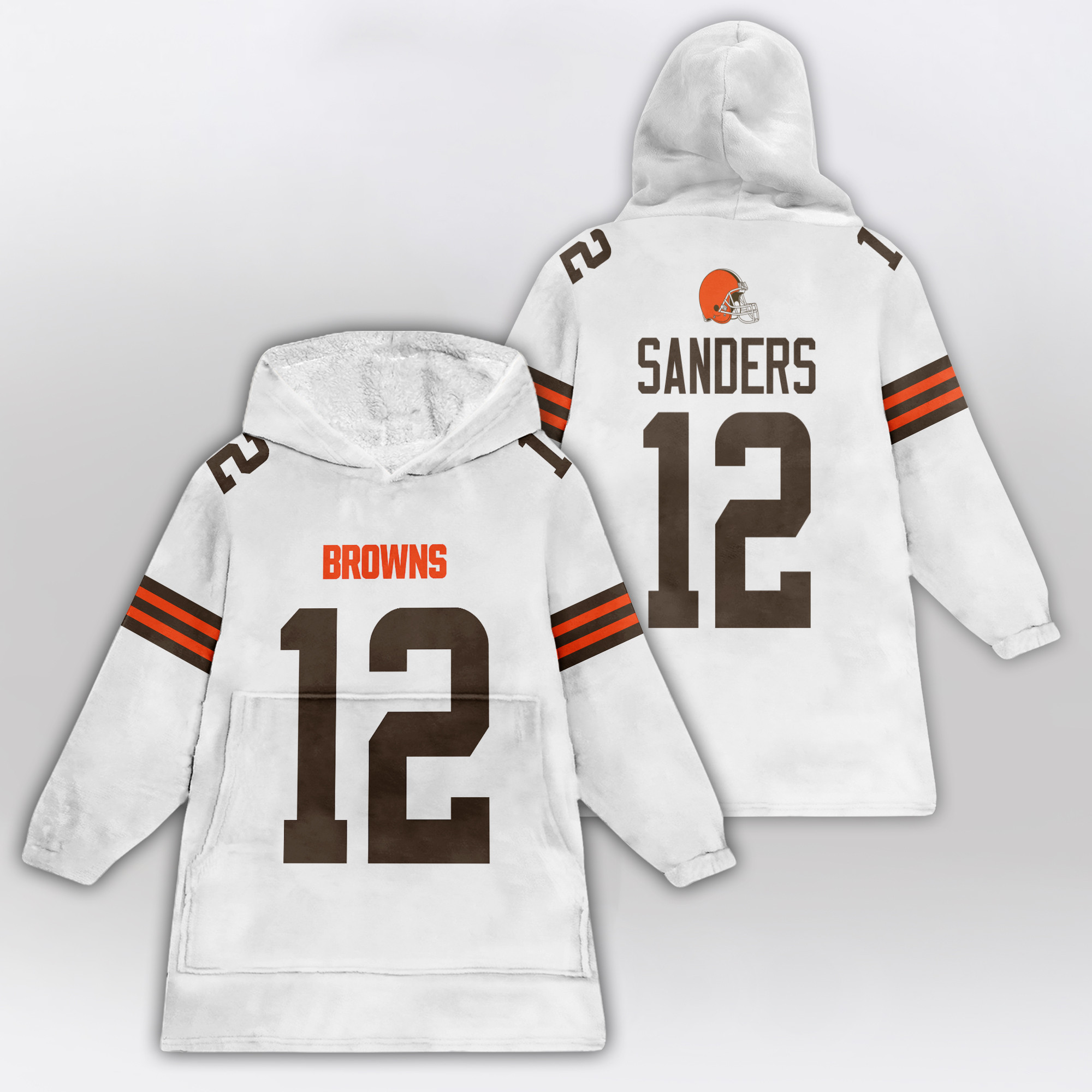 Kid S.S 12 Cleveland Football White Unisex Blanket Hoodie