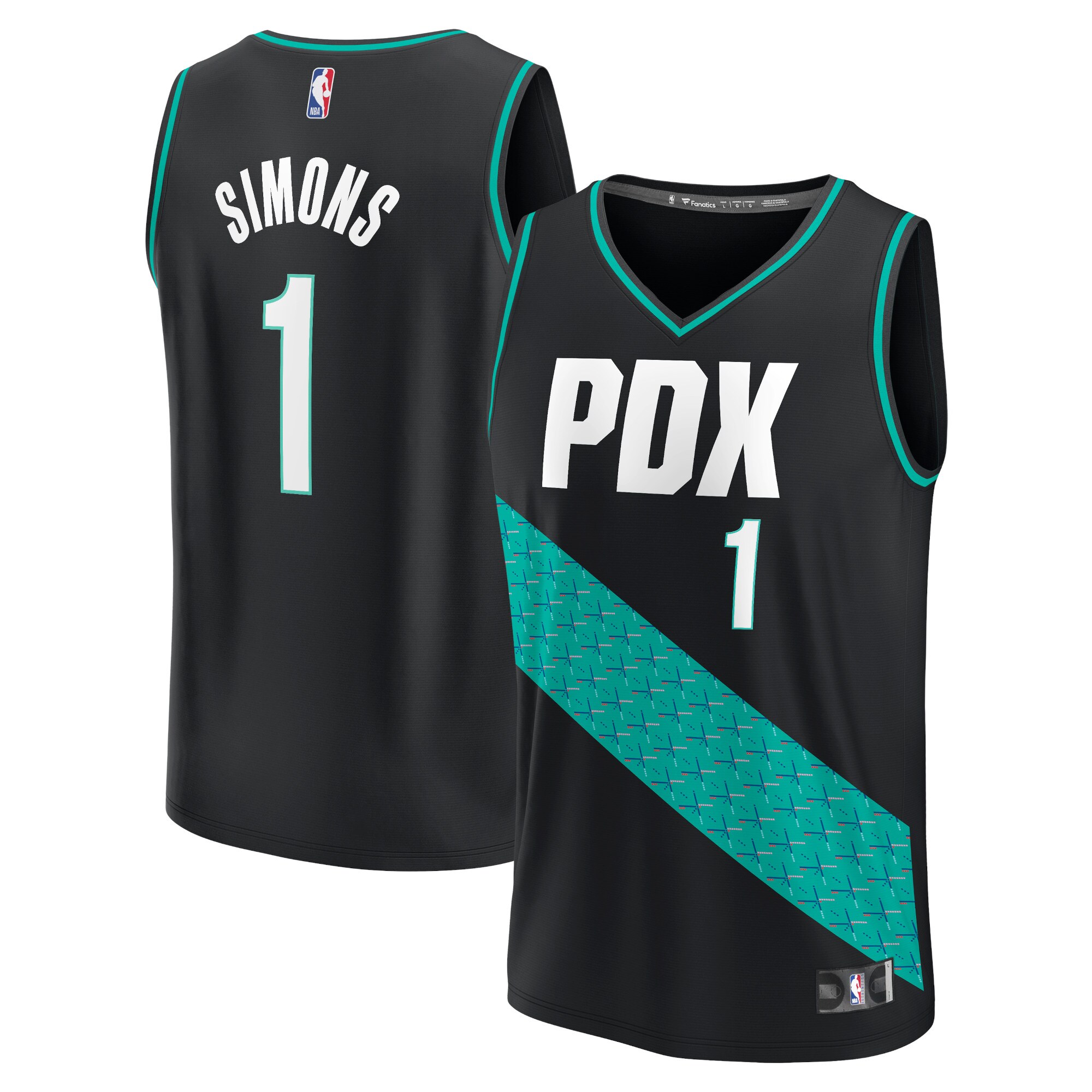 Anfernee Simons Portland Trail Blazers  2022/23 Fastbreak Jersey - City Edition - Black