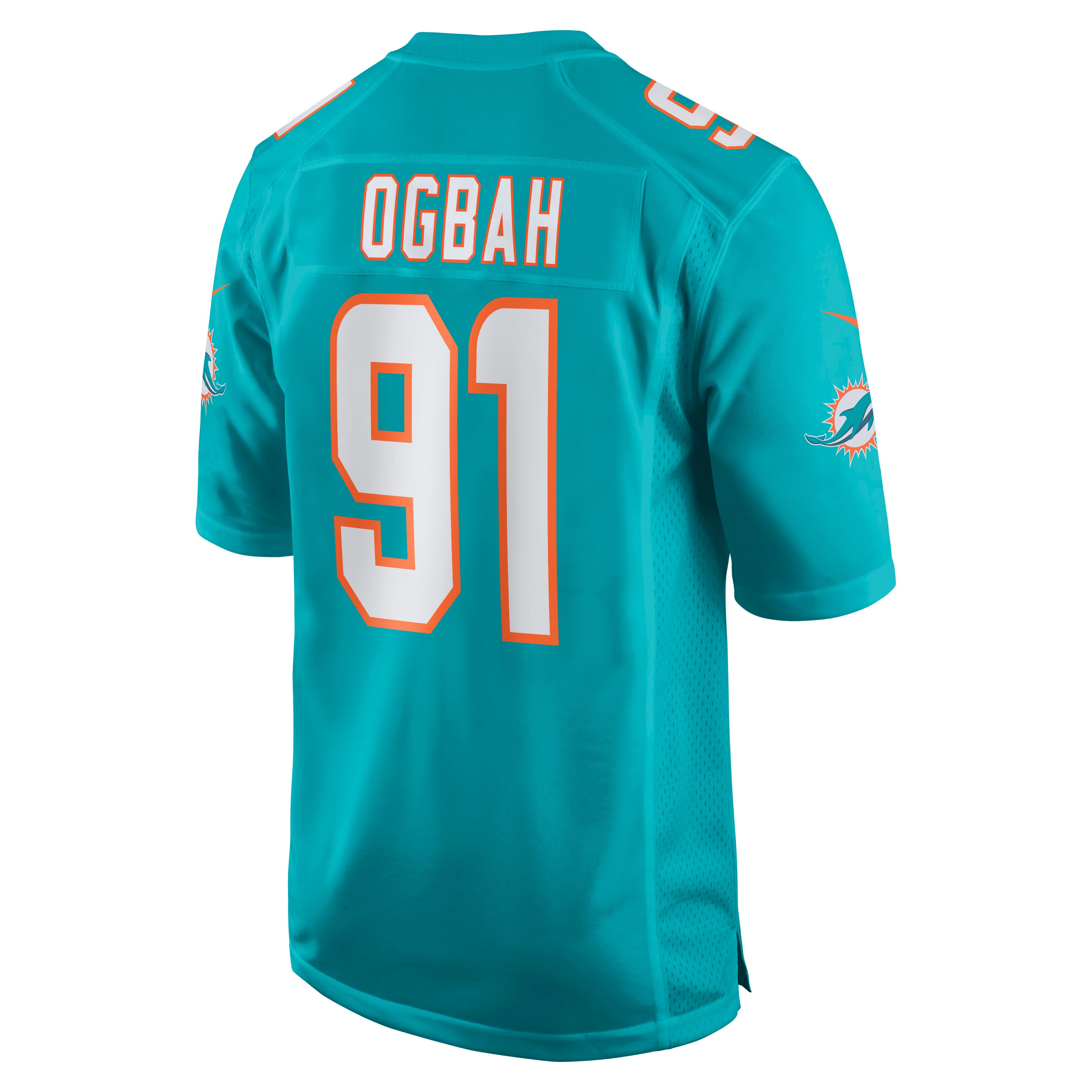 Emmanuel Ogbah Miami Dolphins Game Jersey - Aqua