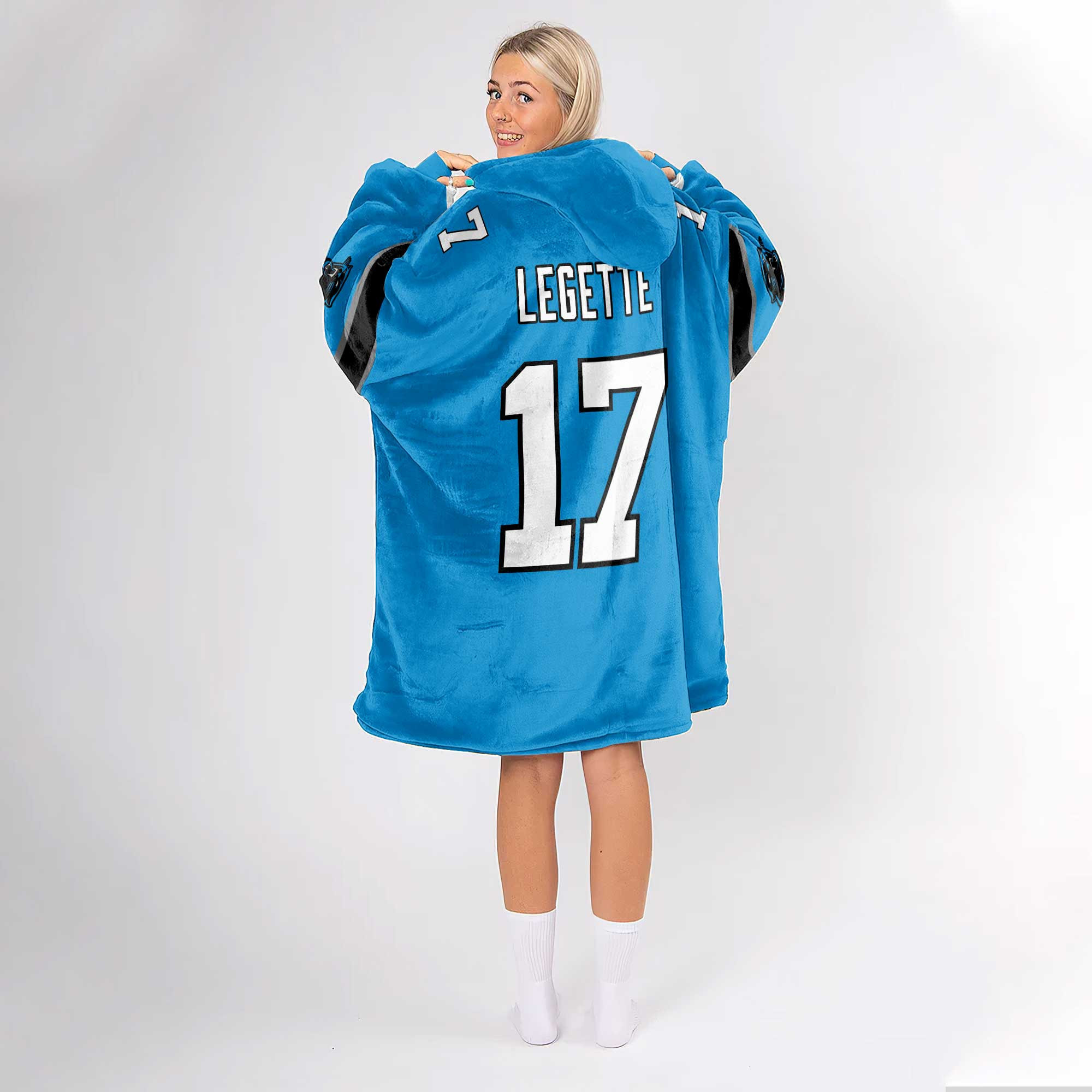 Adult 17 Carolina Football Unisex Blanket Hoodie