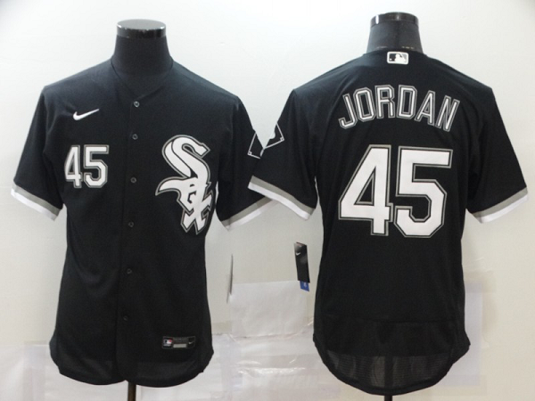 Men's  Chicago White Sox #45 Michael  Black Stitched MLB Flex Base Jersey