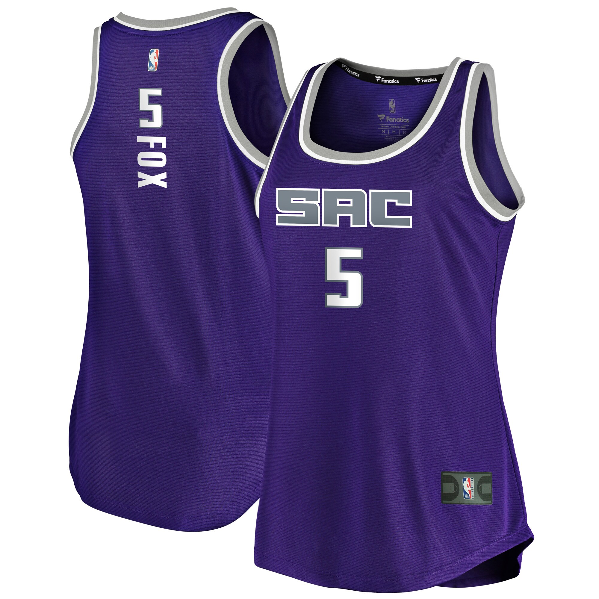 De'Aaron Fox Sacramento Kings  Women's Fast Break Tank Jersey - Icon Edition - Purple