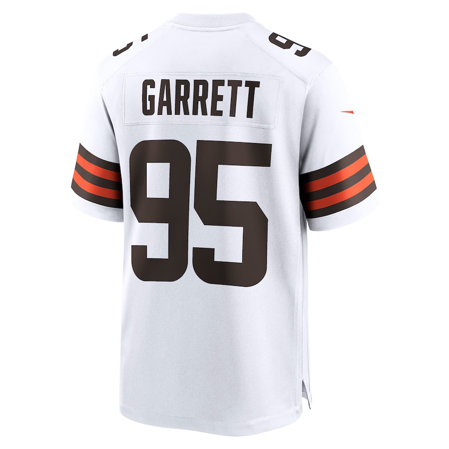 Men's Myles Garrett #95 White Cleveland Browns Away Game Jersey