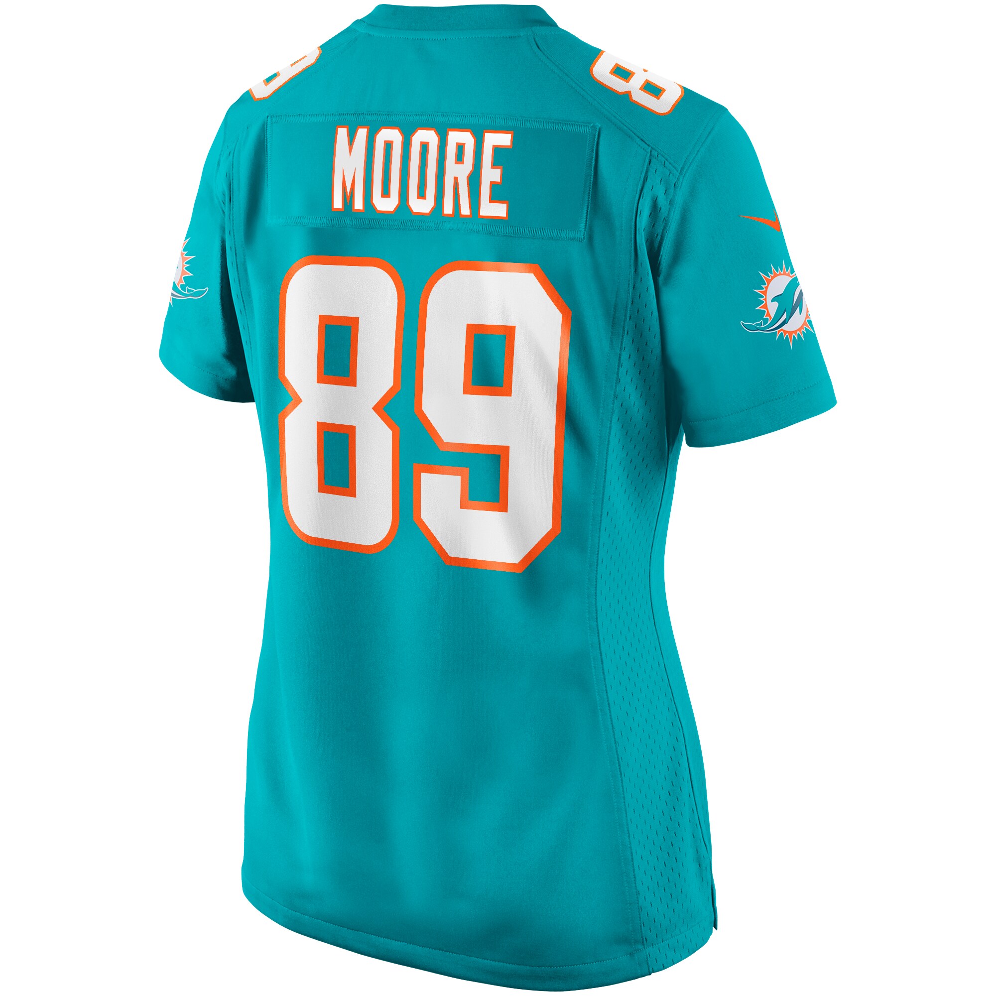 Nat Moore Miami Dolphins Women's Game Retired Player Jersey - Aqua
