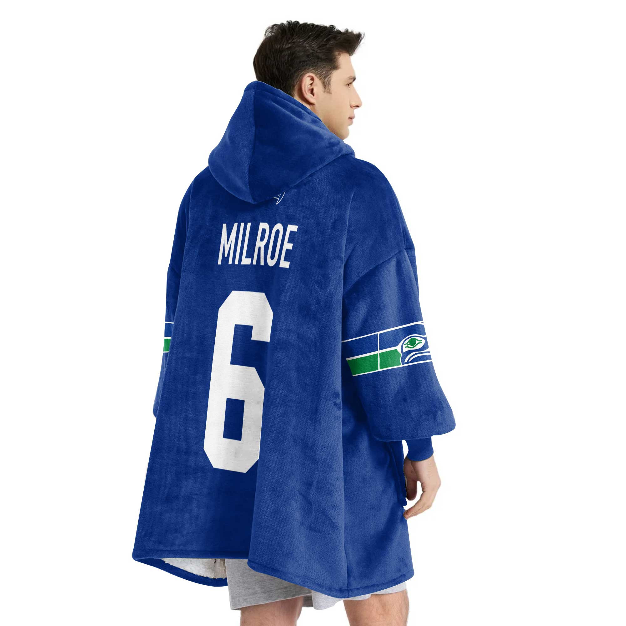 Adult 6 Seattle Football Unisex Blanket Hoodie