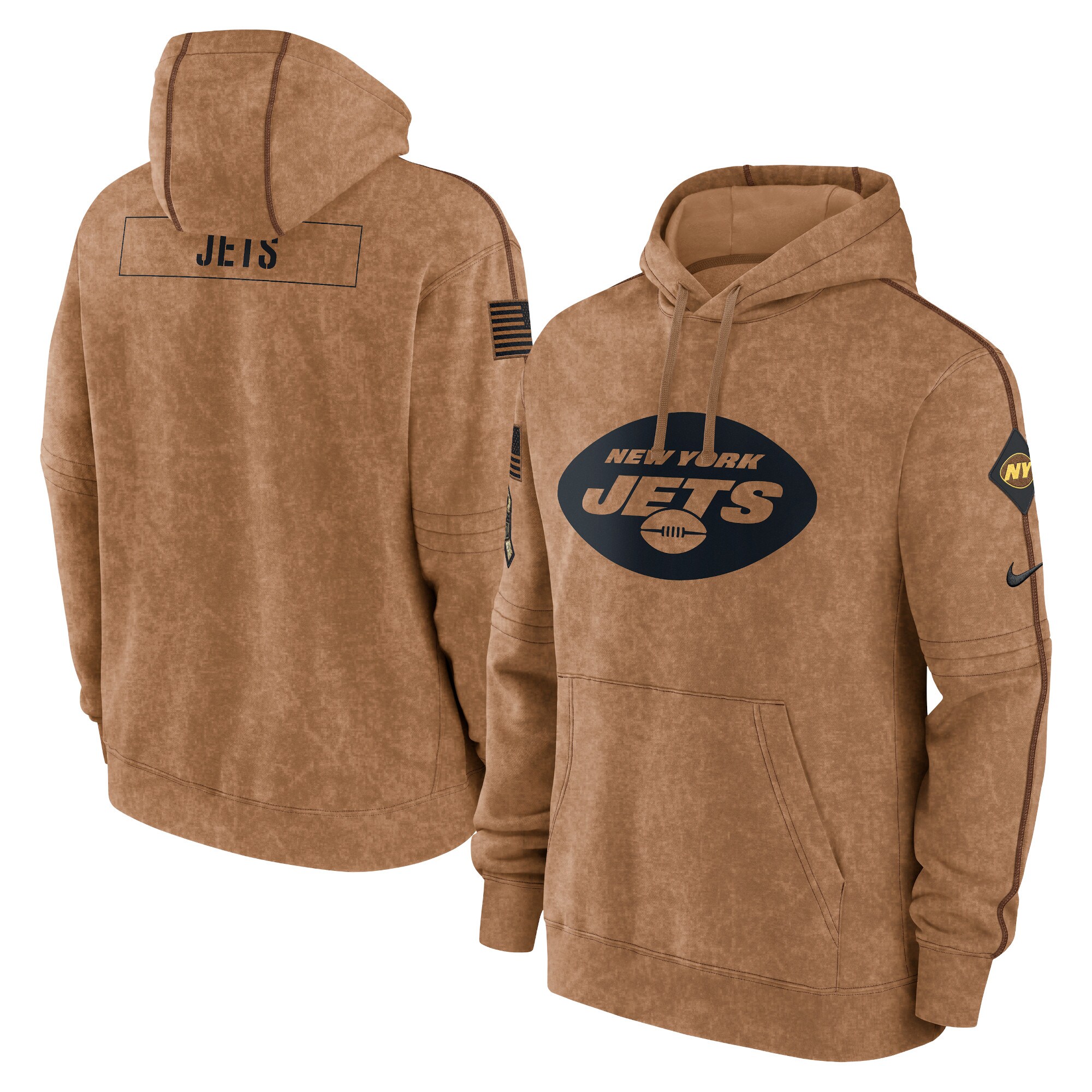 New York Jets  2023 Salute To Service Club Pullover Hoodie - Brown