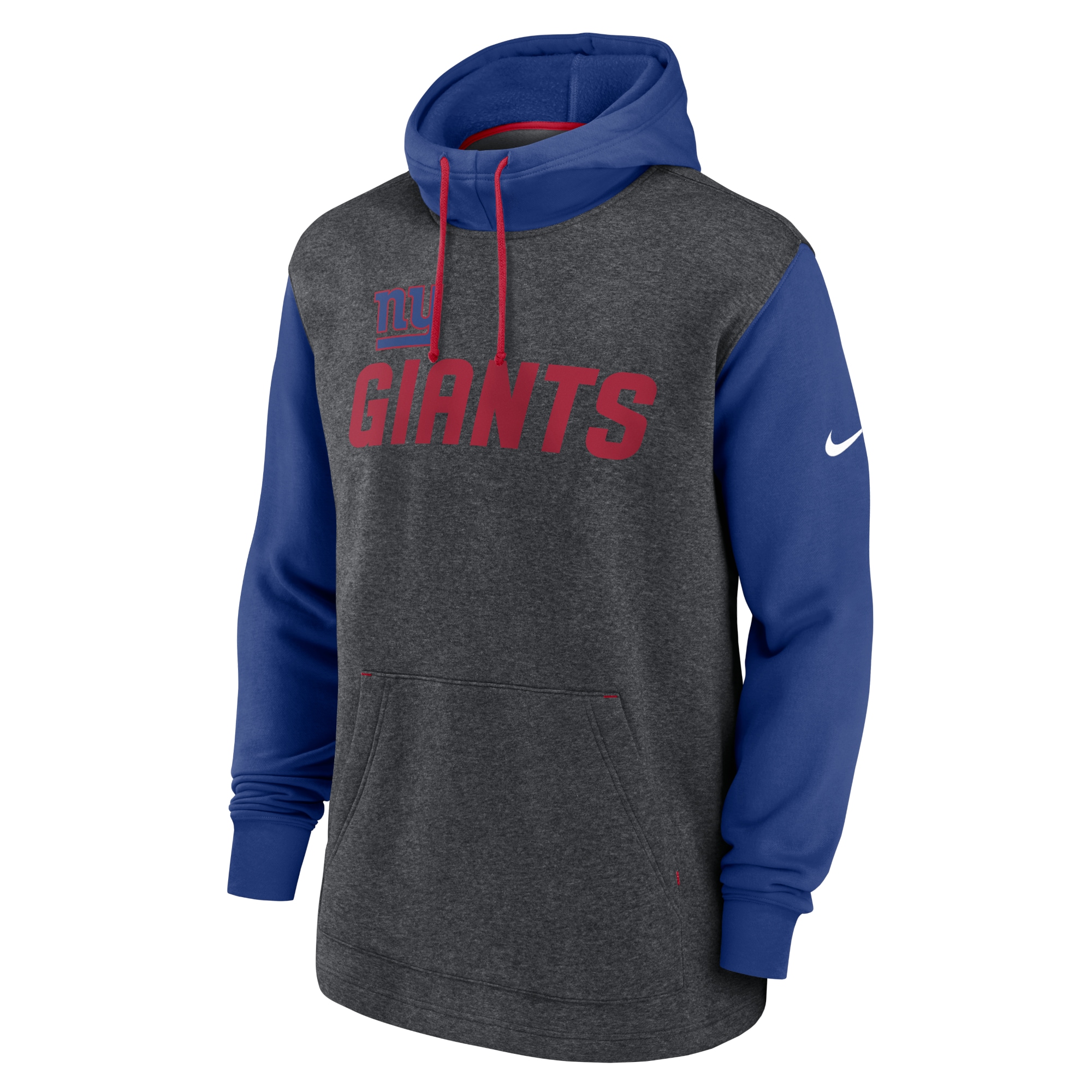 New York Giants Surrey Legacy Pullover Hoodie - Heathered Charcoal/Royal