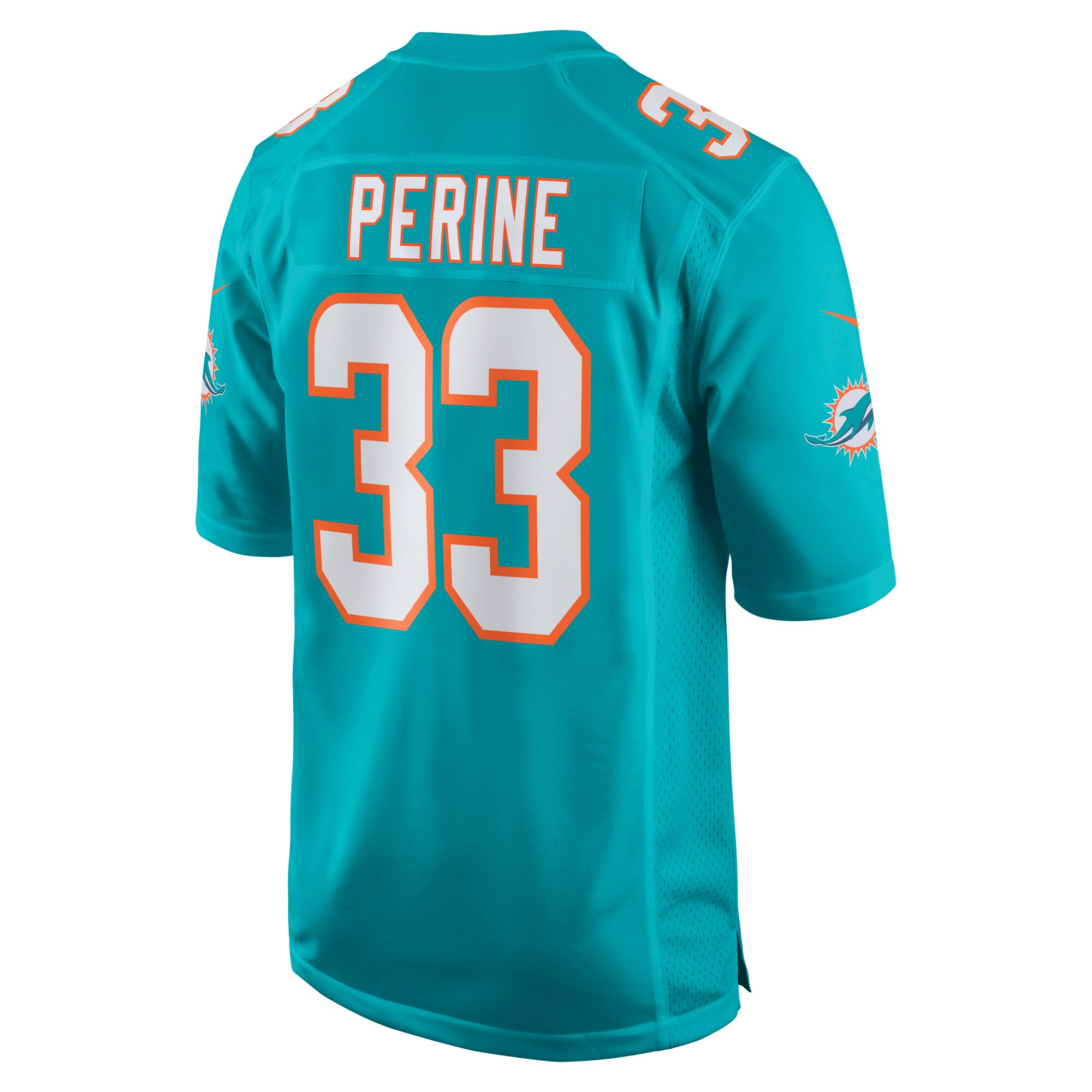 Lamical Perine Miami Dolphins Home Game Player Jersey - Aqua