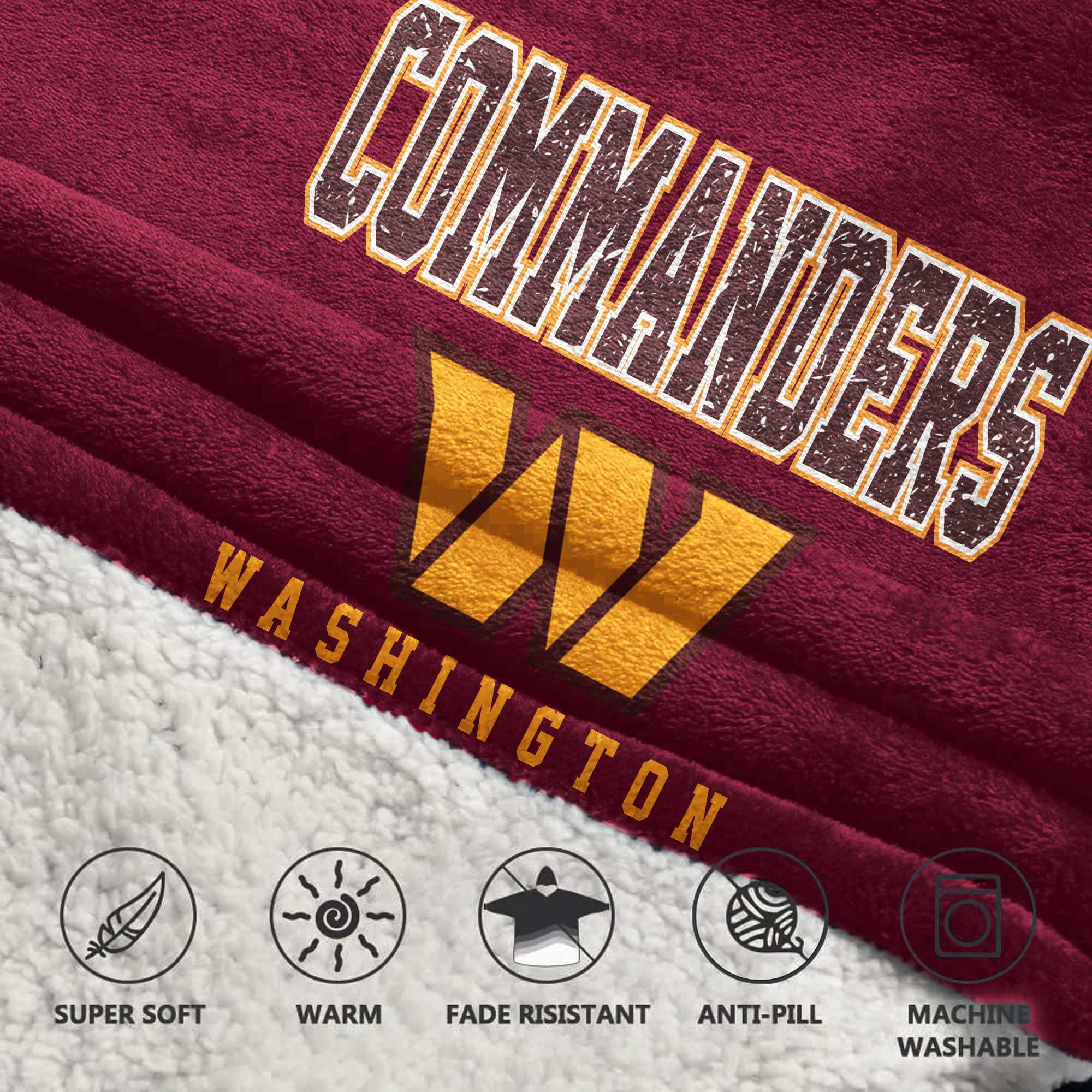Adult 5 Washington Football Unisex Blanket Hoodie