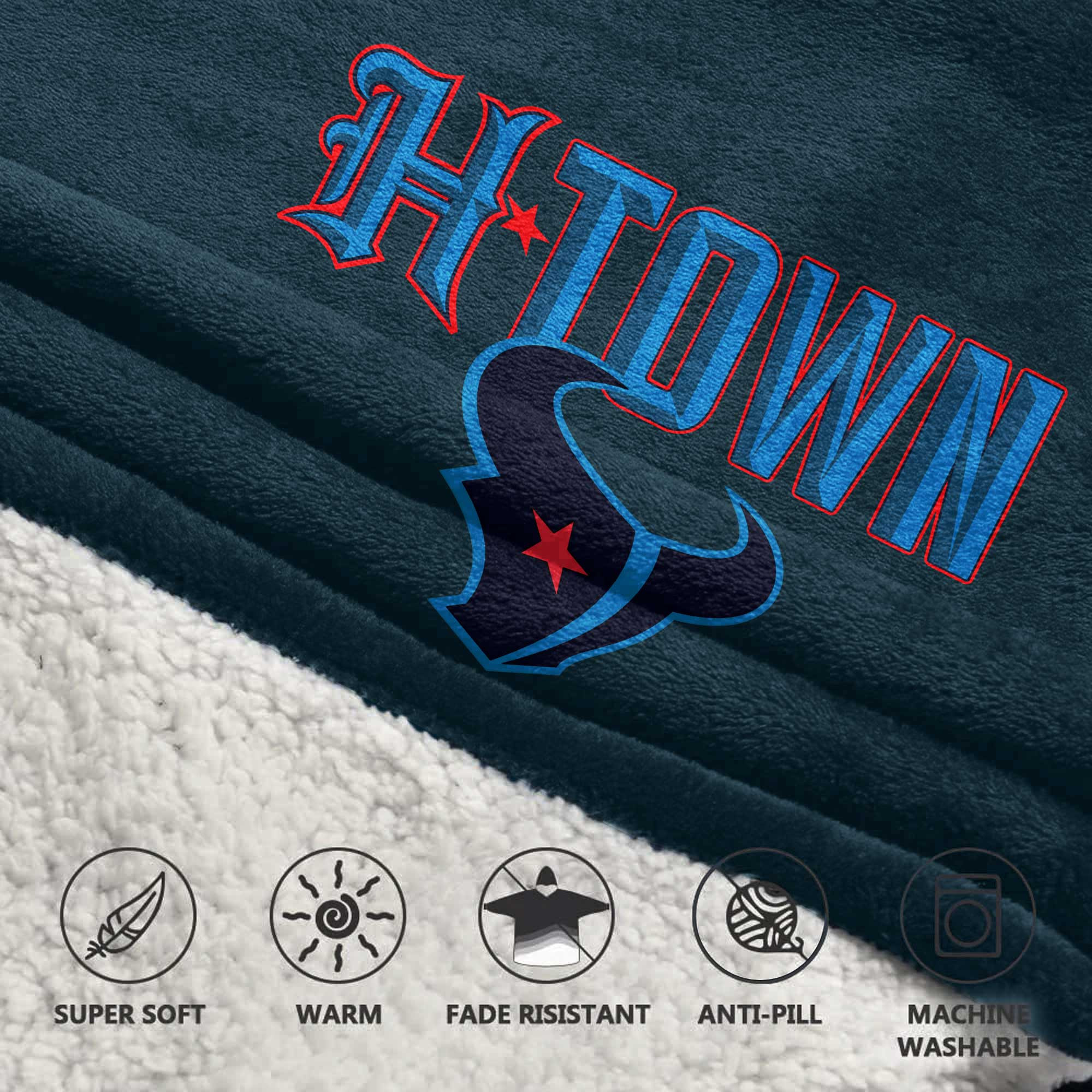 Adult C.S 7 Houston Football Unisex Blanket Hoodie