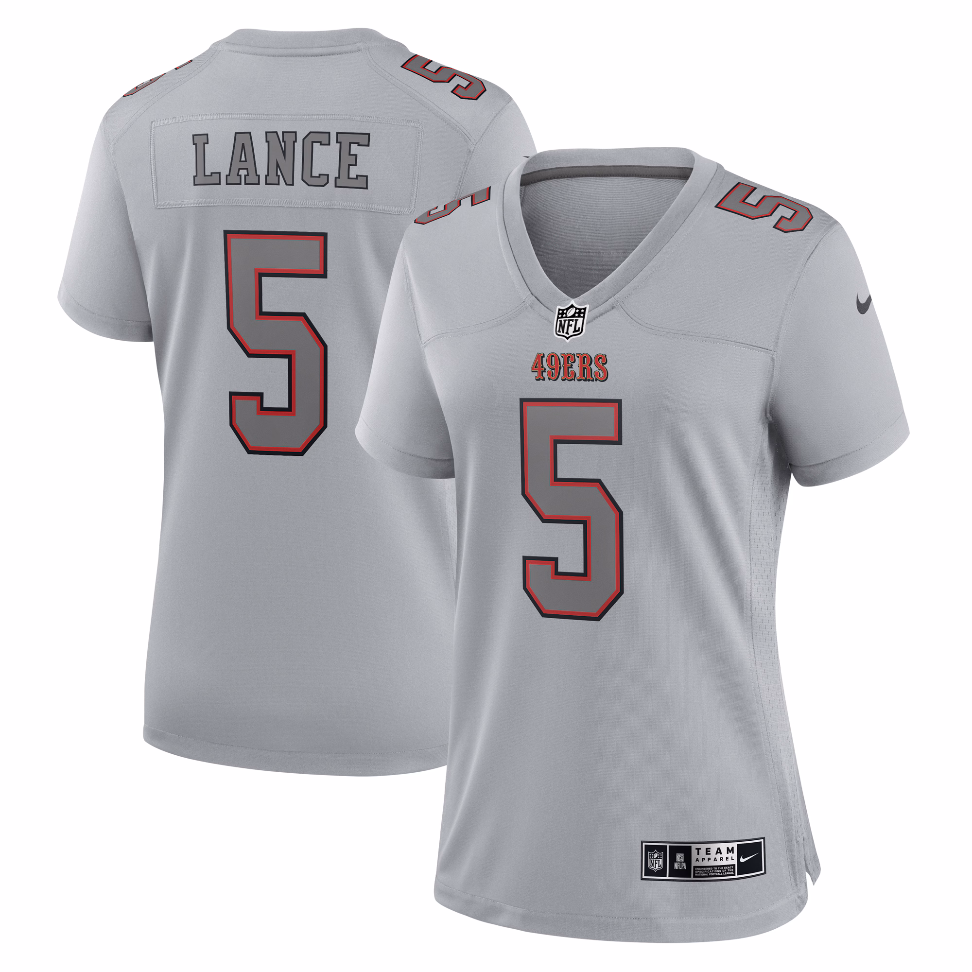 Trey Lance San Francisco 49ers Women's Atmosphere Fashion Game Jersey - Gray