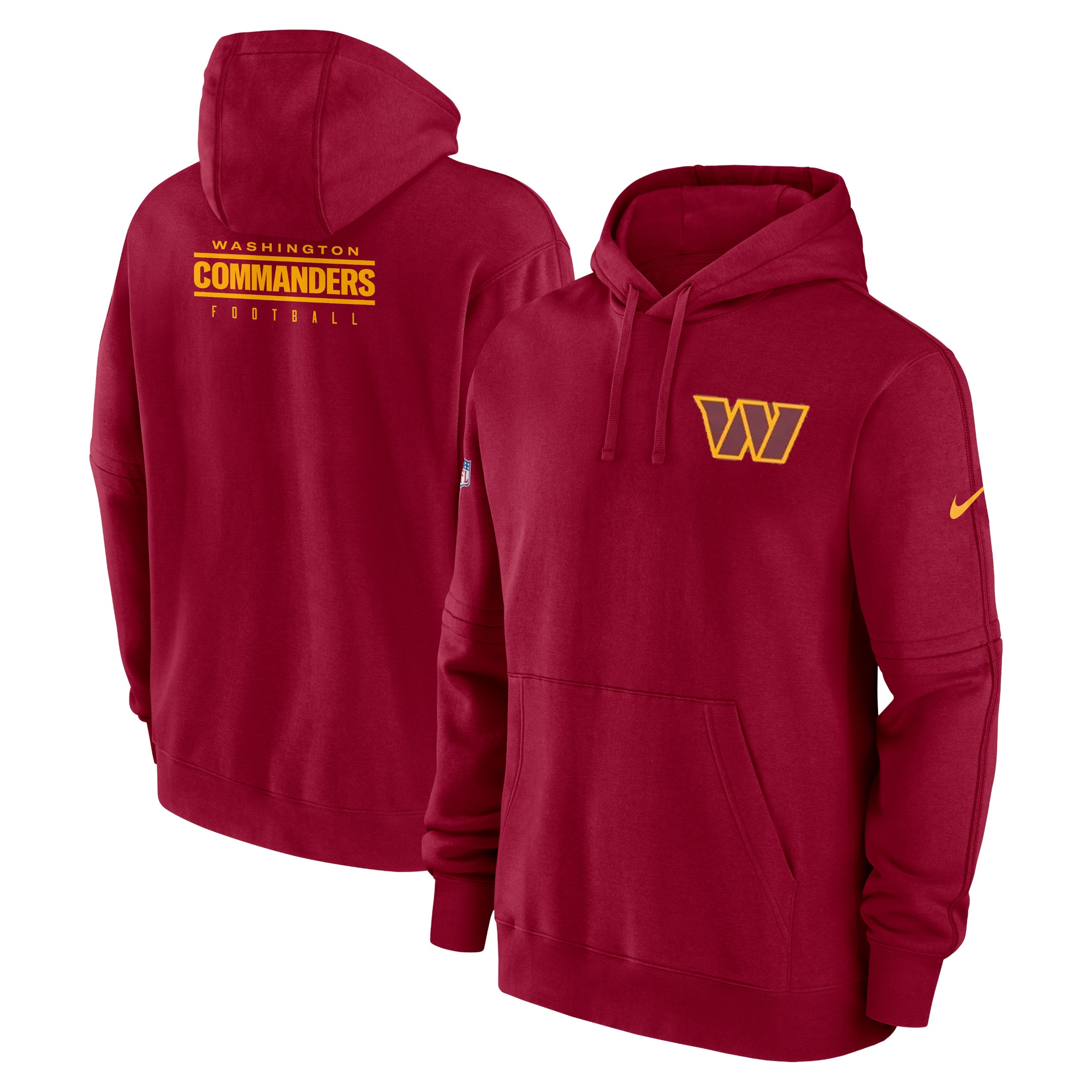 Washington Commanders  Sideline Club Fleece Pullover Hoodie - Burgundy