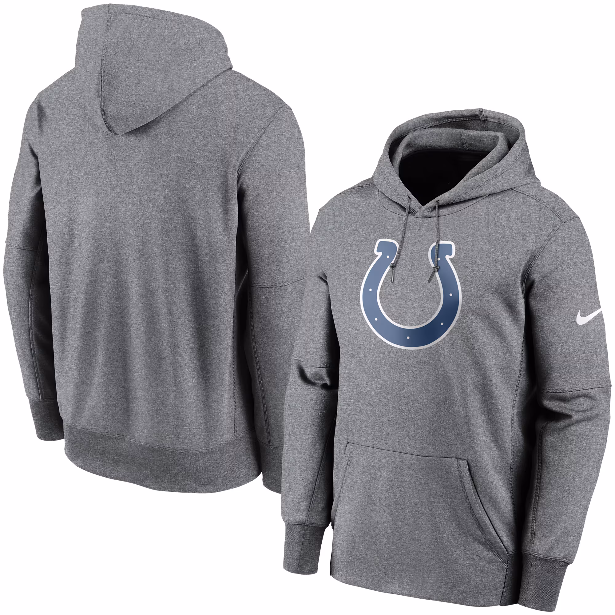 Indianapolis Colts Fan Gear Primary Logo Therma Performance Pullover Hoodie - Heathered Charcoal