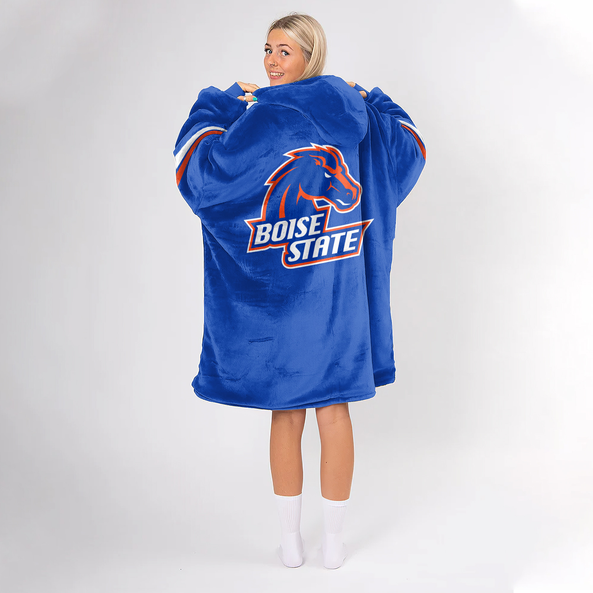 Adult Boise State Football Unisex Blanket Hoodie