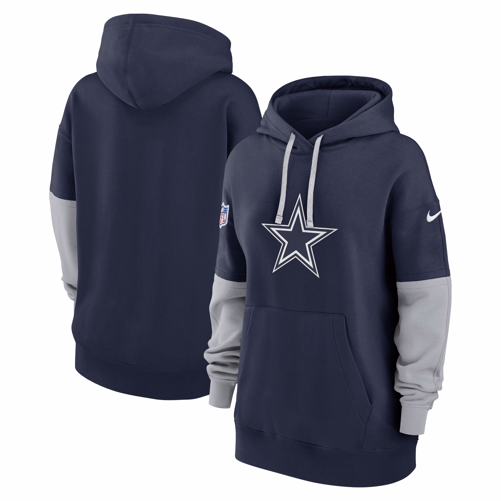 Dallas Cowboys Women's 2024 Sideline Essential Fleece Pullover Hoodie - Navy