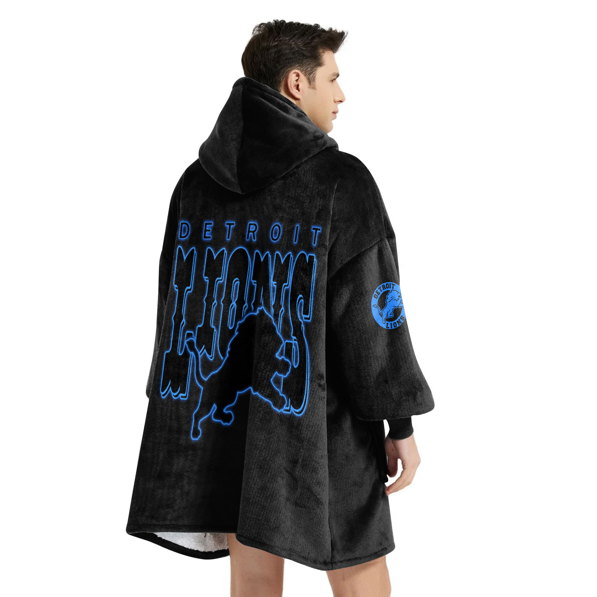 Adult Detroit Lions Football Unisex Blanket Hoodie