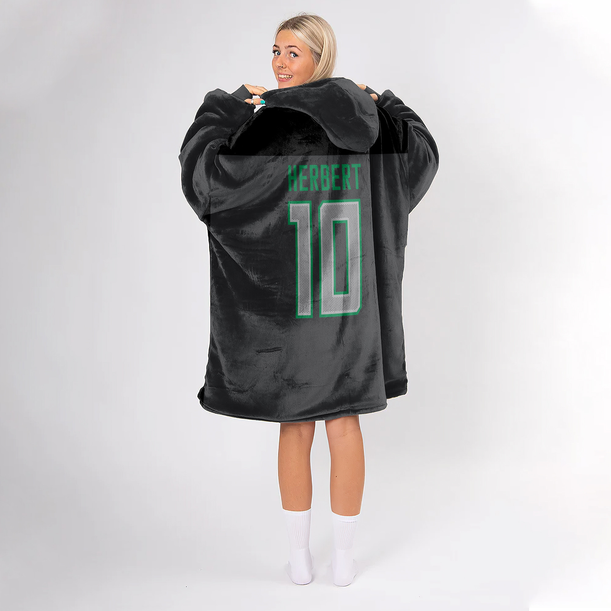 Adult J.H 10 Oregon Football Unisex Blanket Hoodie