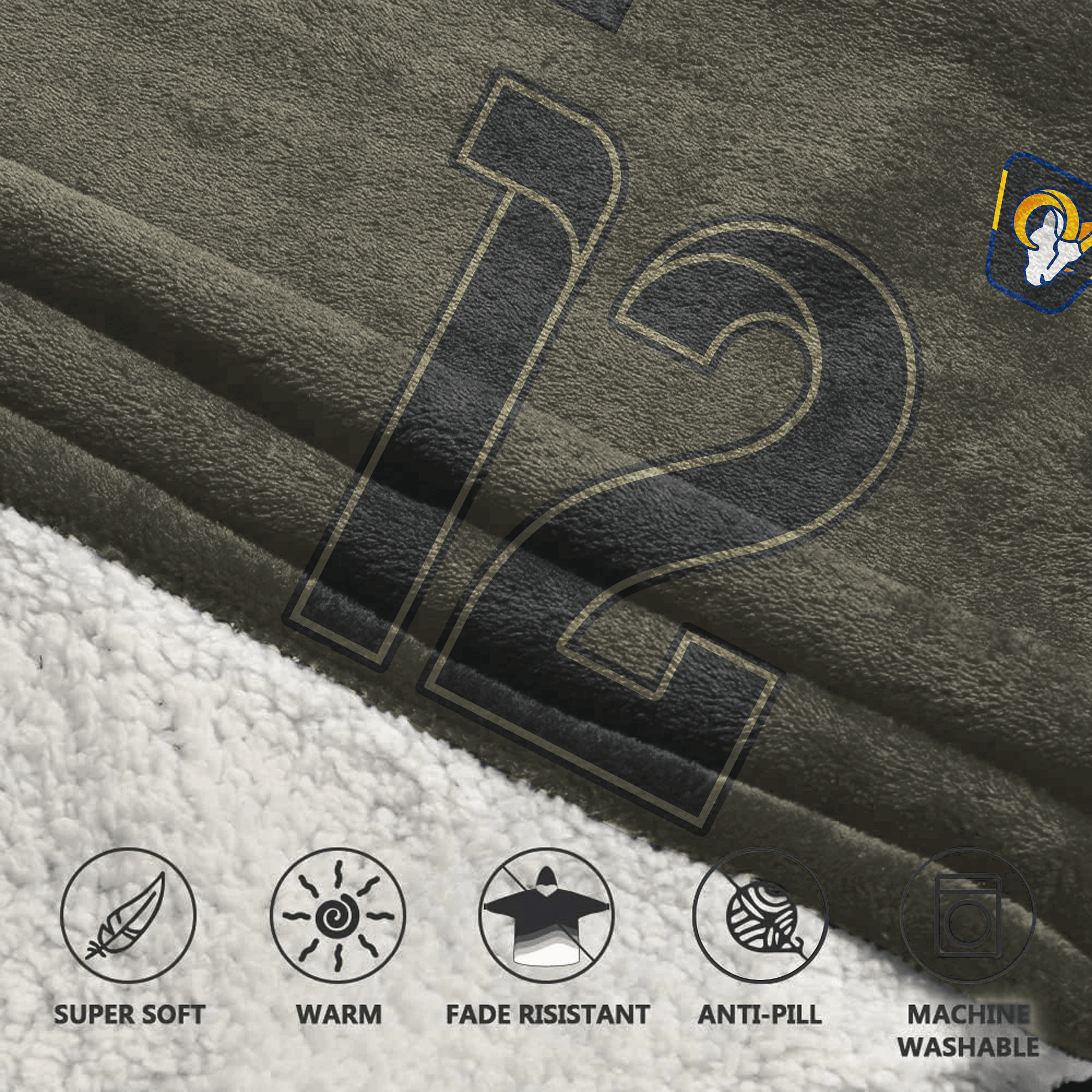 Kid P.N 12 Los Angeles Football Blanket Hoodie – Olive Salute to Service