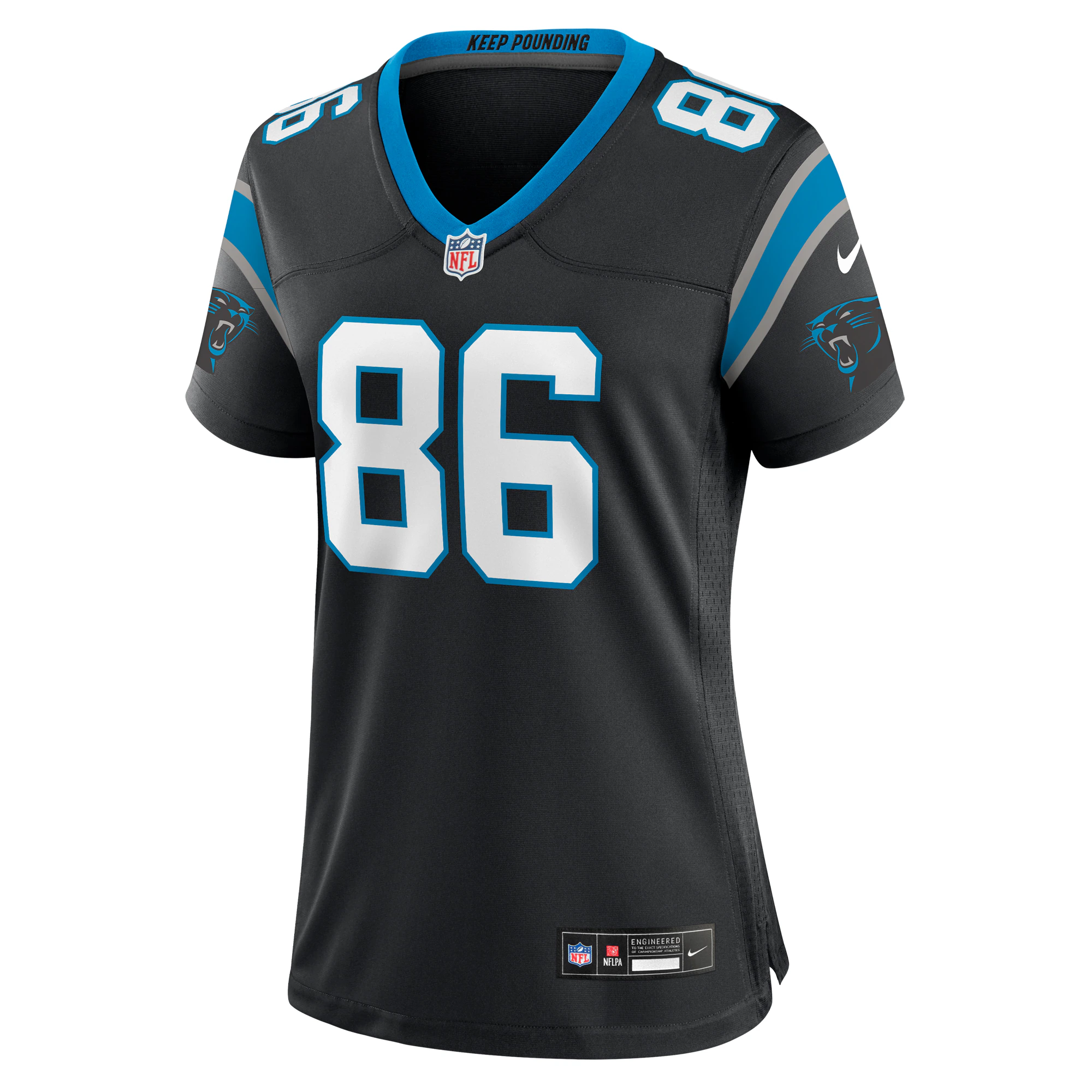 Mike Strachan Carolina Panthers Women's  Game Jersey -  Black