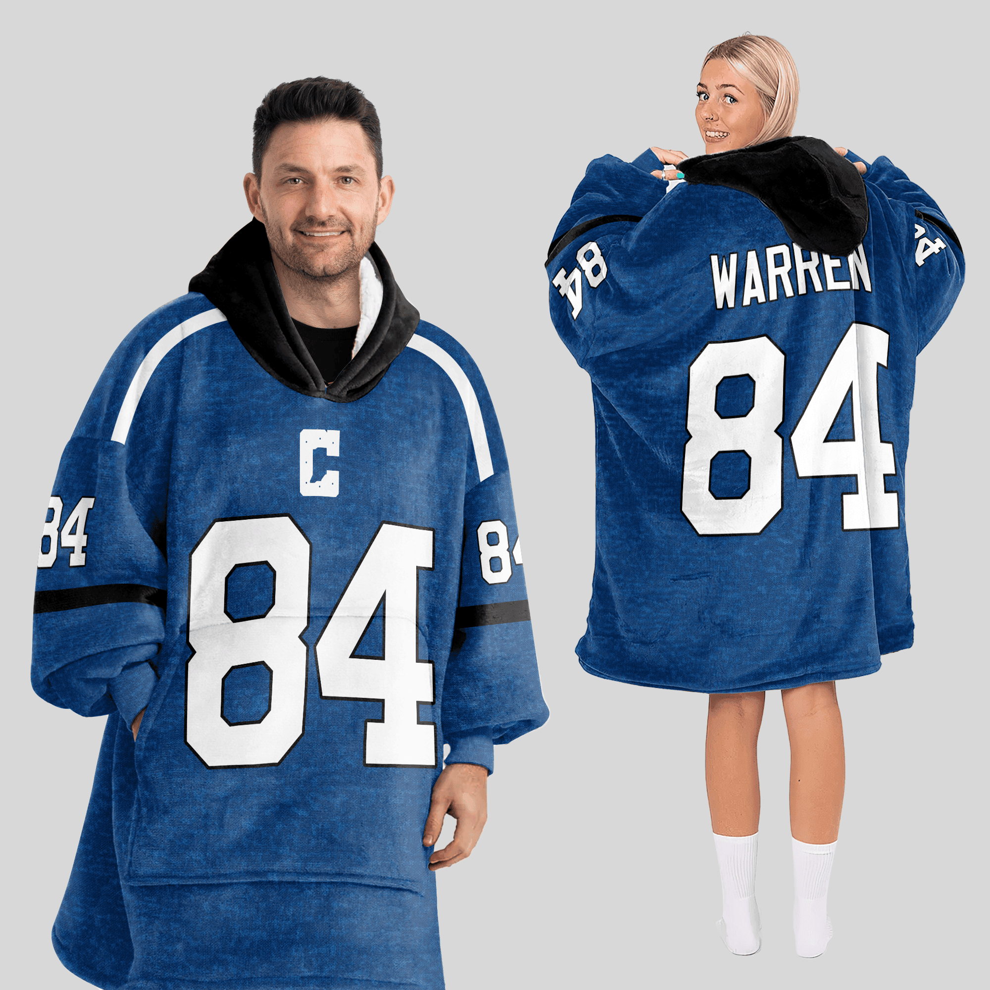 Adult 84 Indianapolis Football Unisex Blanket Hoodie
