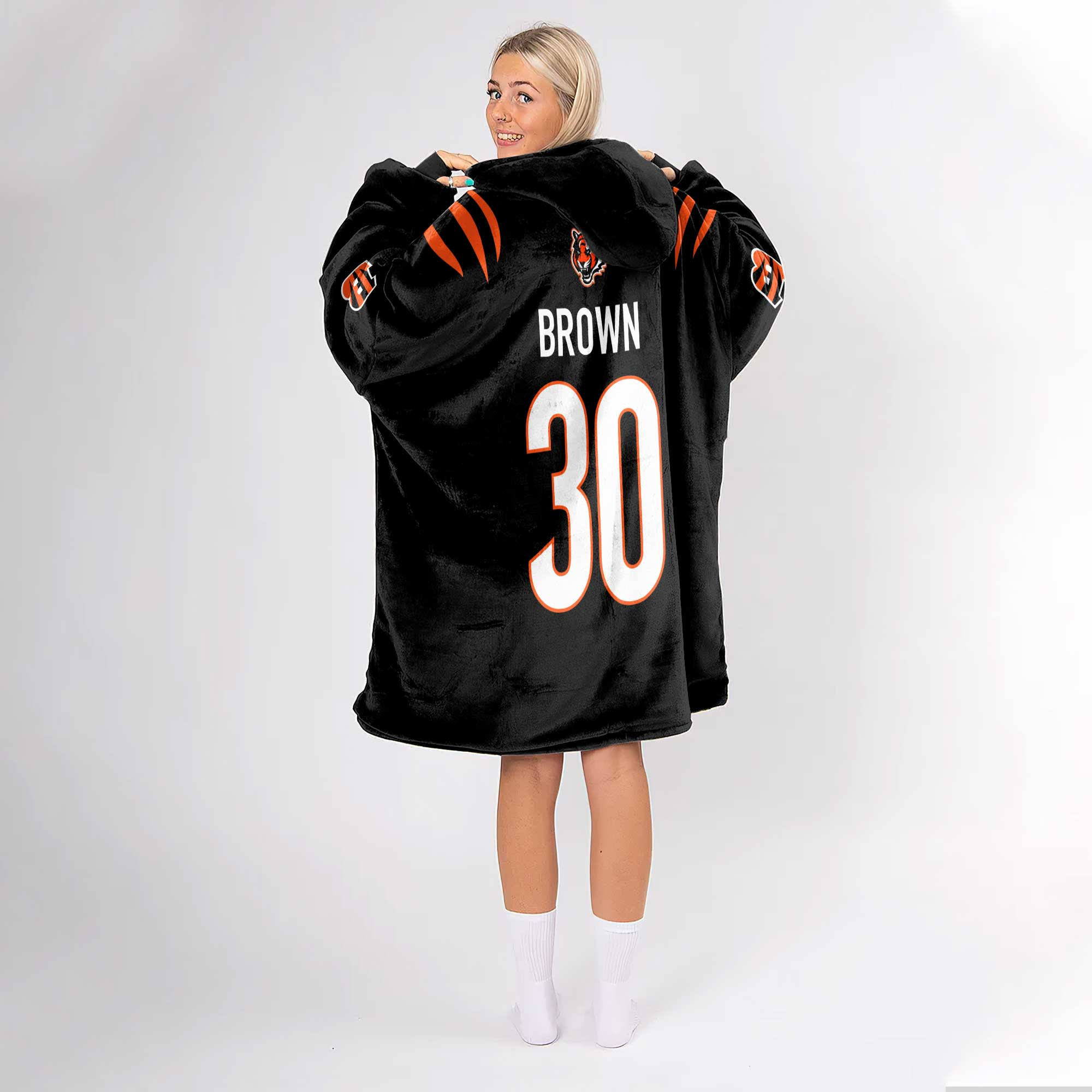 Adult 30 Cincinnati Football Unisex Blanket Hoodie