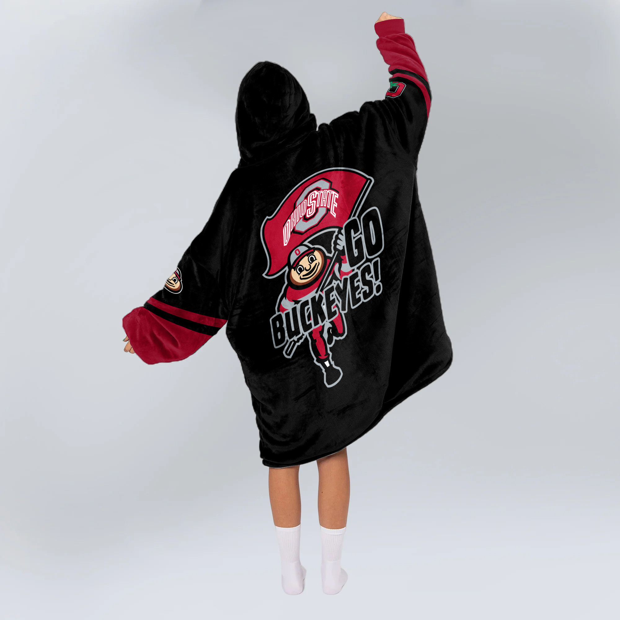 Adult Ohio State Football Unisex Blanket Hoodie