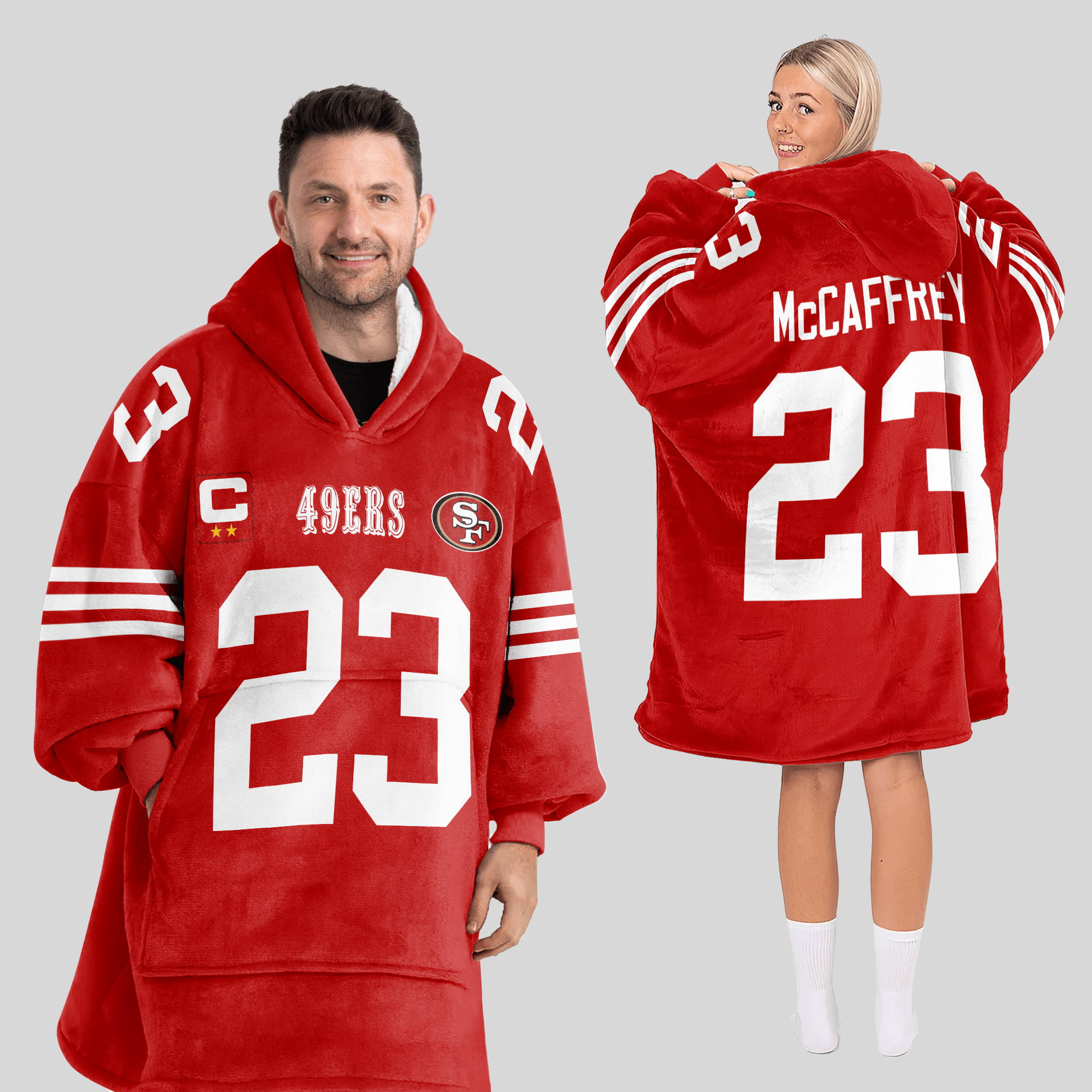 Adult C.M 23 Captain San Francisco 49ers Football Unisex Blanket Hoodie