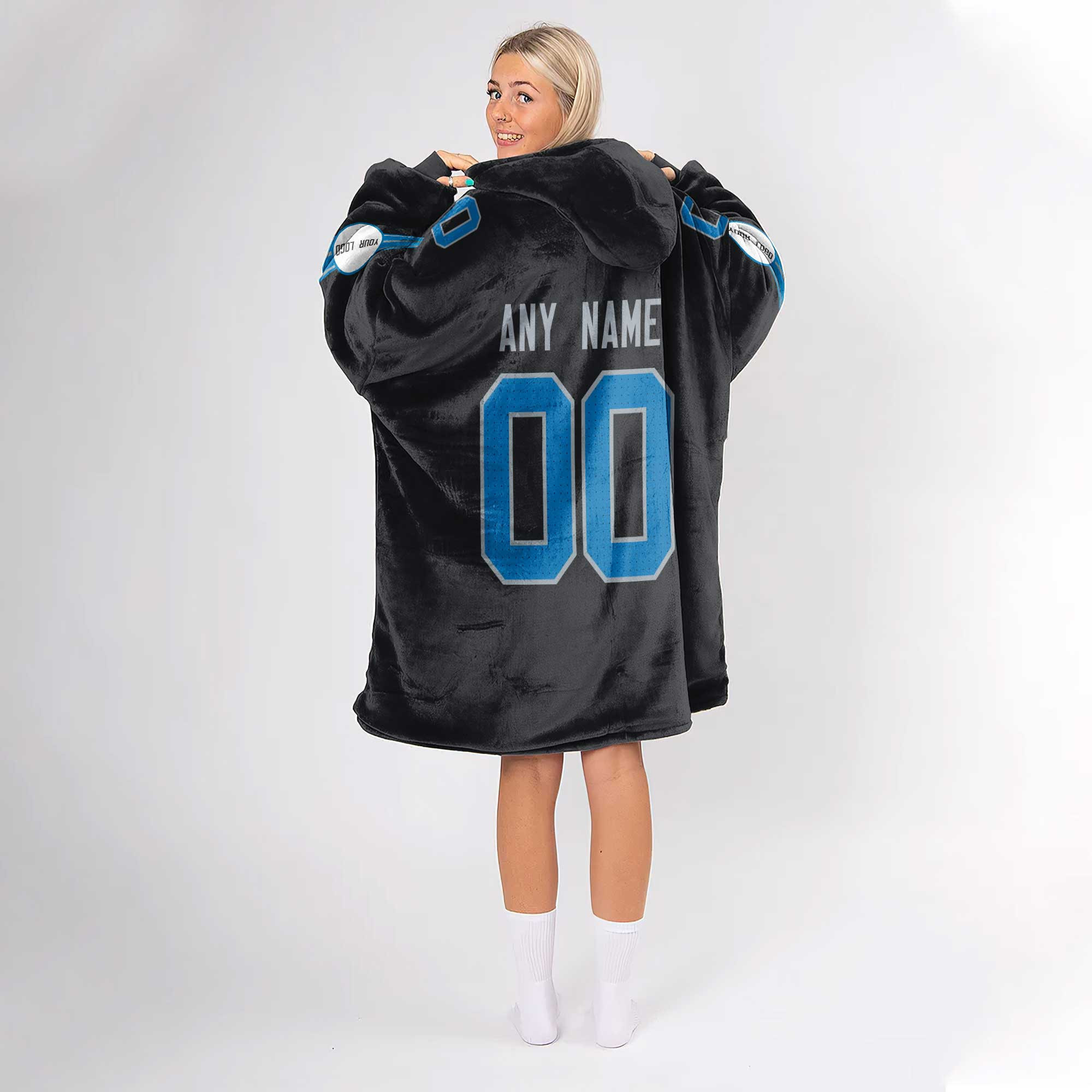 Adult Custom Blanket Hoodie Detroit Inspired Color