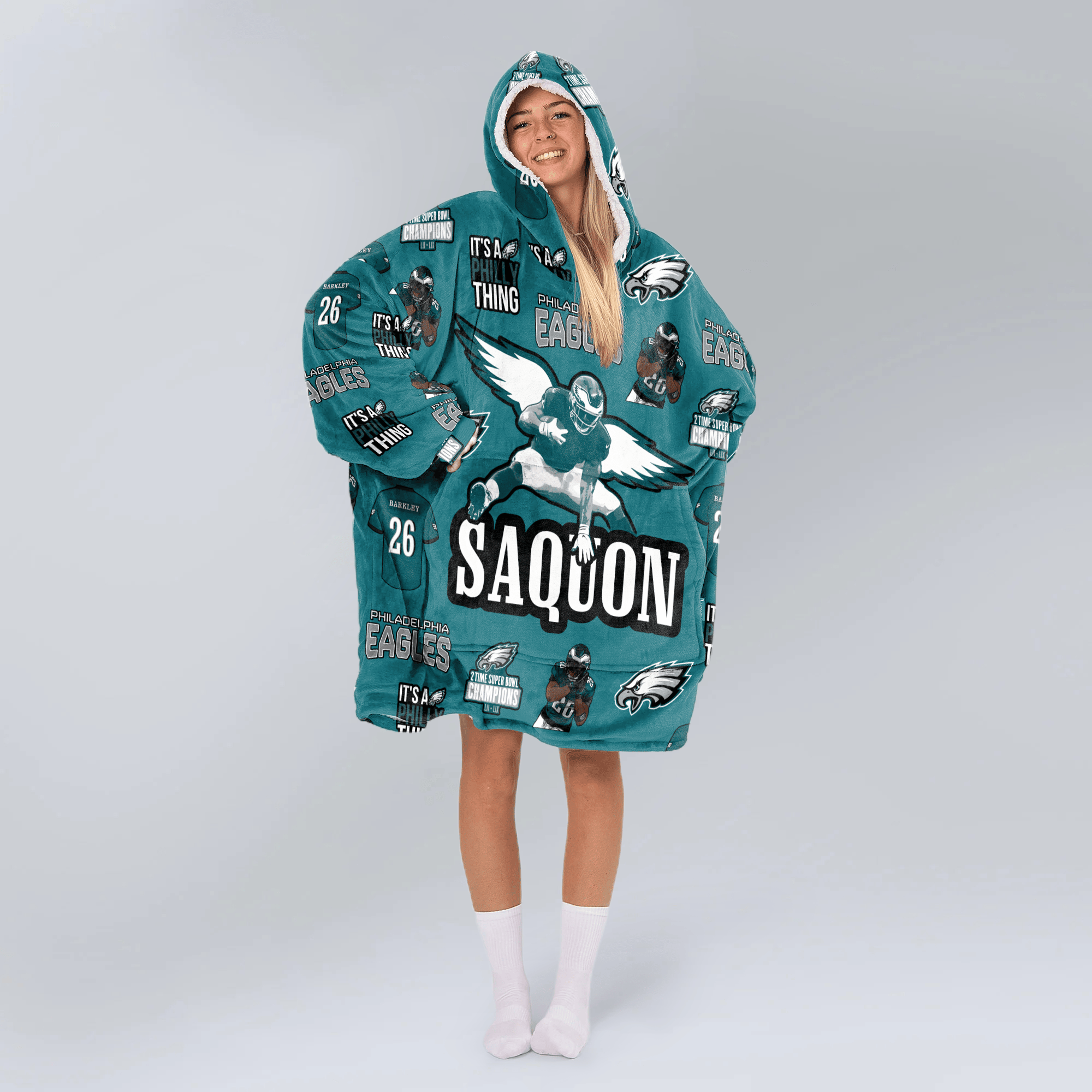 S.B 26 Philadelphia Football Unisex Blanket Hoodie