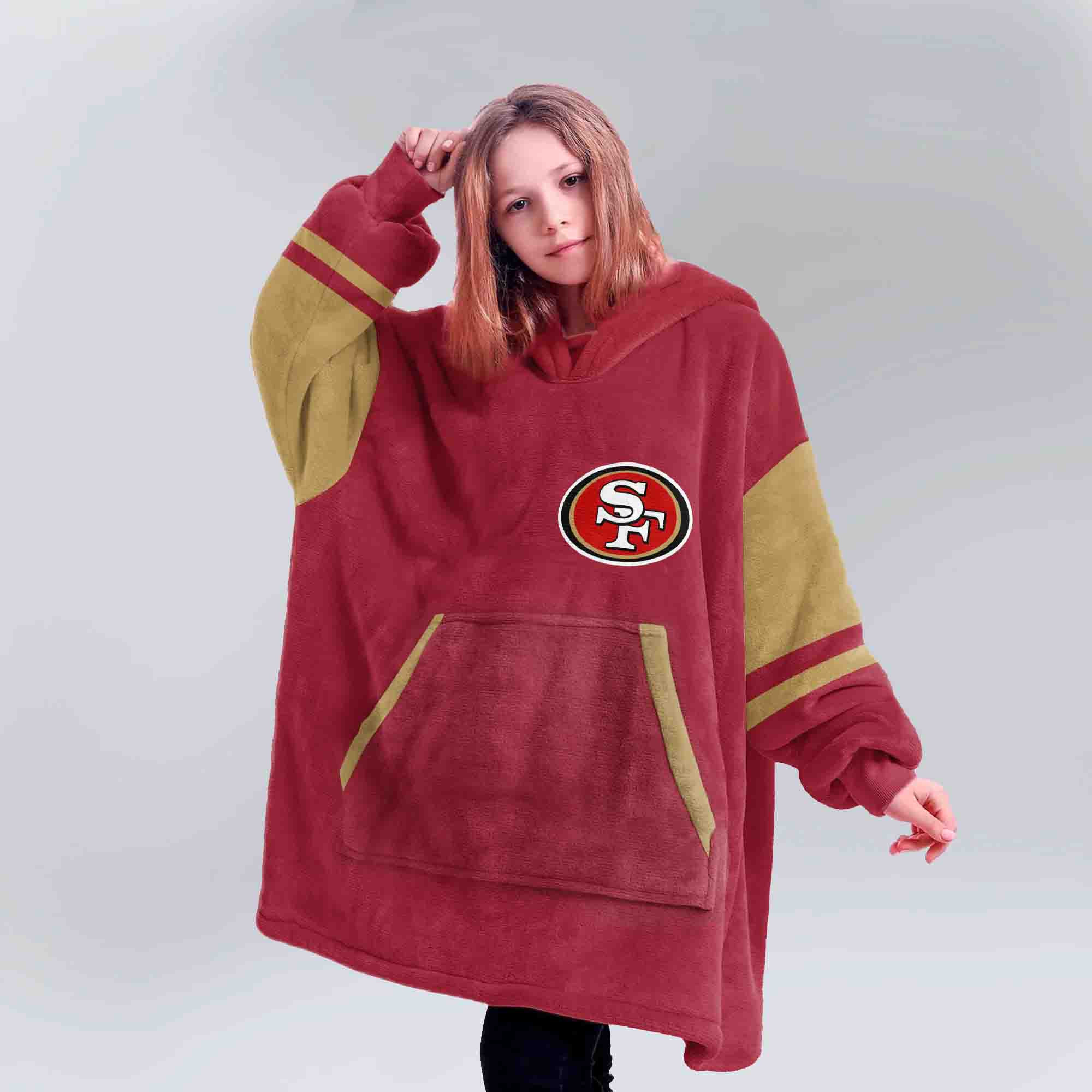 Adult San Francisco 49ers Football Unisex Blanket Hoodie