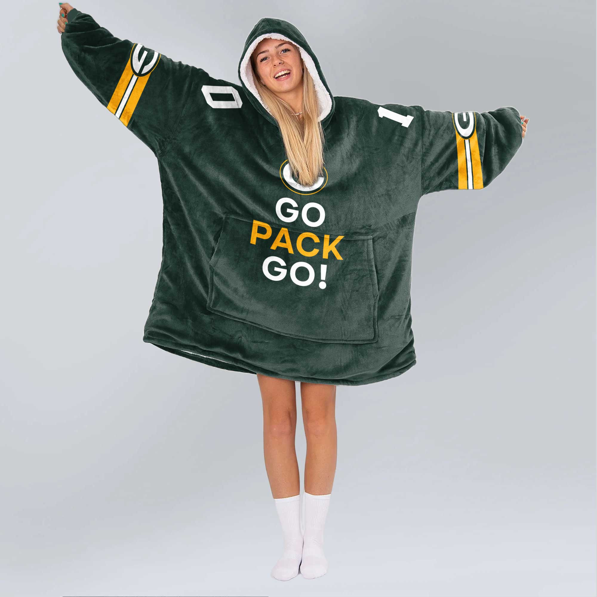 Go Pack Go! Green Bay Football Unisex Blanket Hoodie
