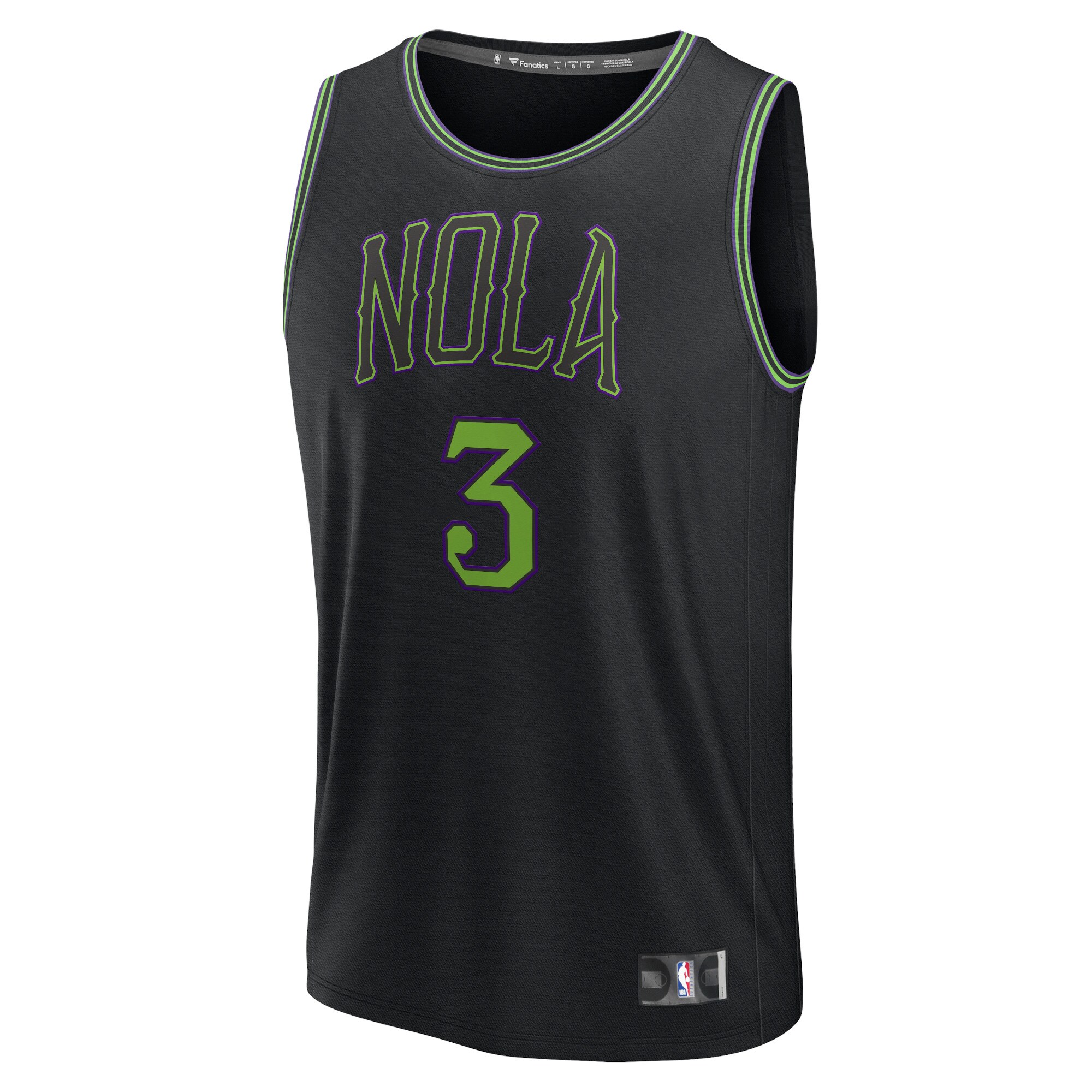 Unisex New Orleans Pelicans CJ McCollum  Black 2023/24 Fast Break Jersey - City Edition
