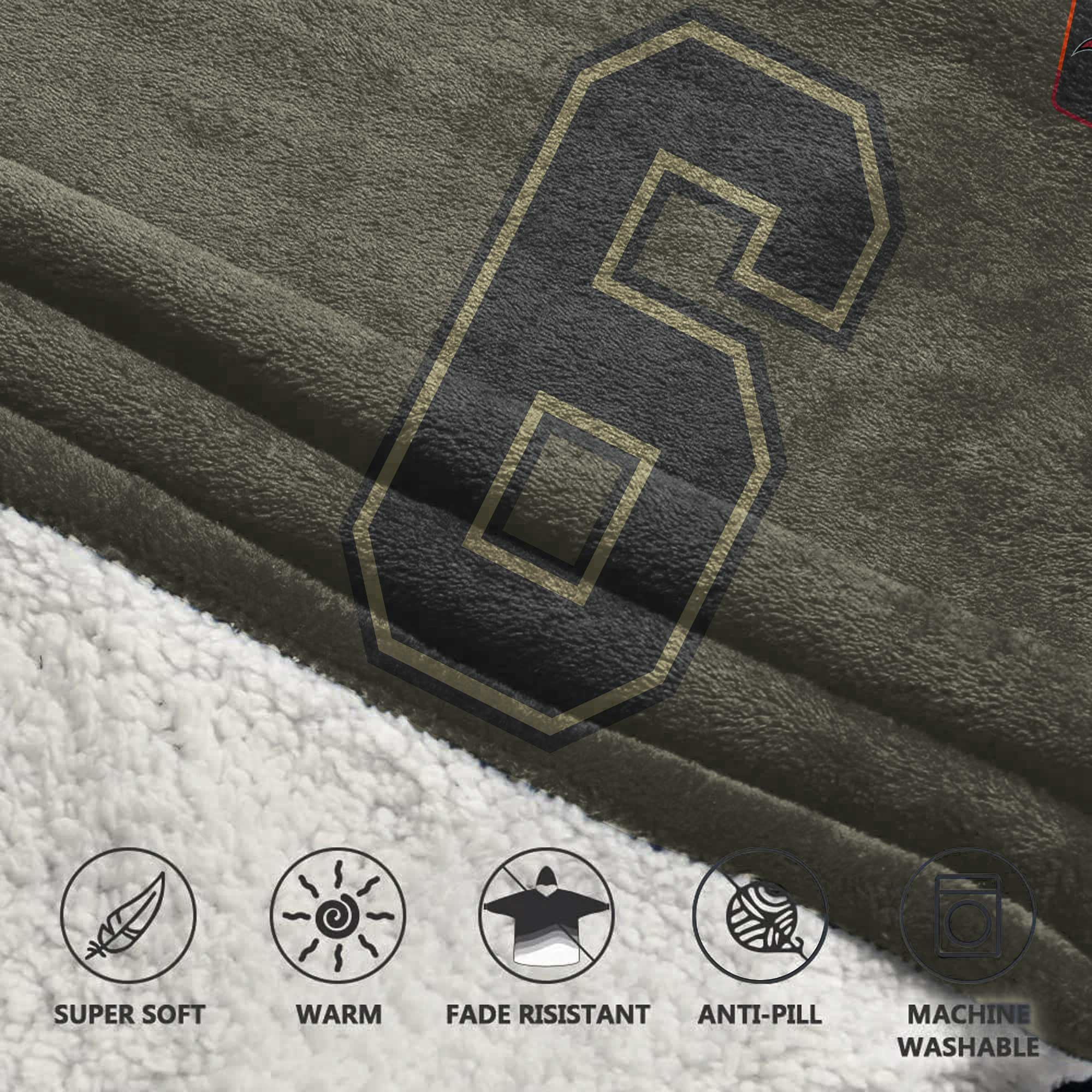 Kid B.M 6 Tampa Bay Football Blanket Hoodie – Olive Salute to Service