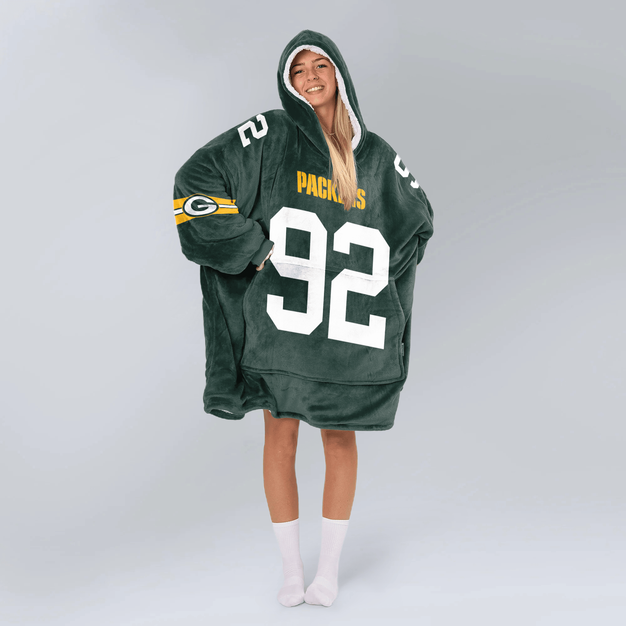 Adult 92 Green Bay Football Unisex Blanket Hoodie