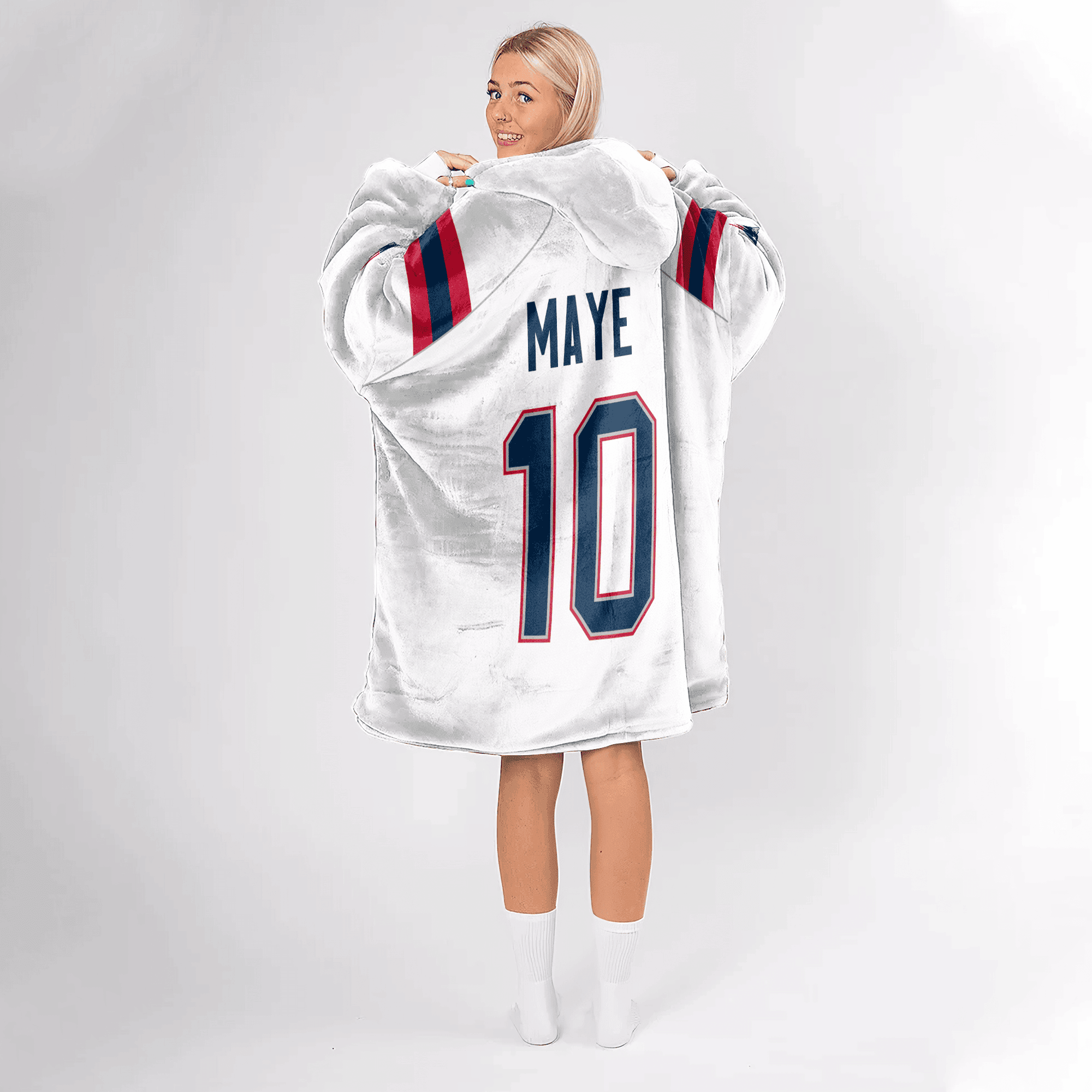 10 New England Football Unisex Blanket Hoodie