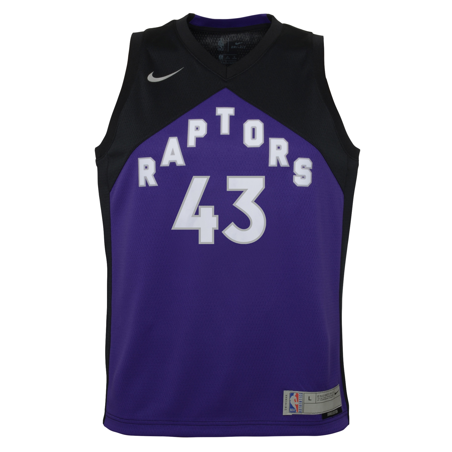 Pascal Siakam Toronto Raptors Youth 2020/21 Swingman Player Jersey Black/Purple - Earned Edition