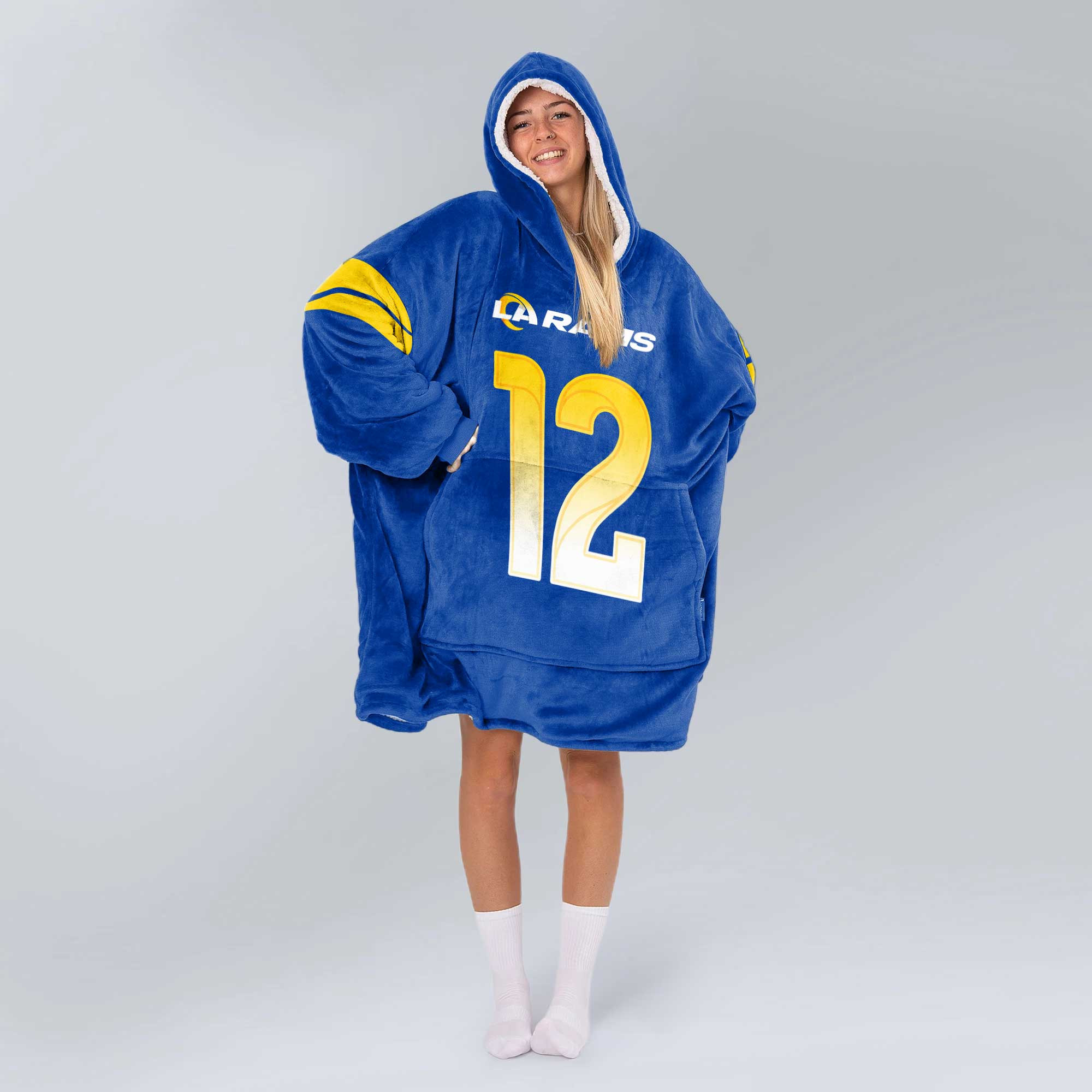 Adult P.N 12 Los Angeles R Football Unisex Blanket Hoodie