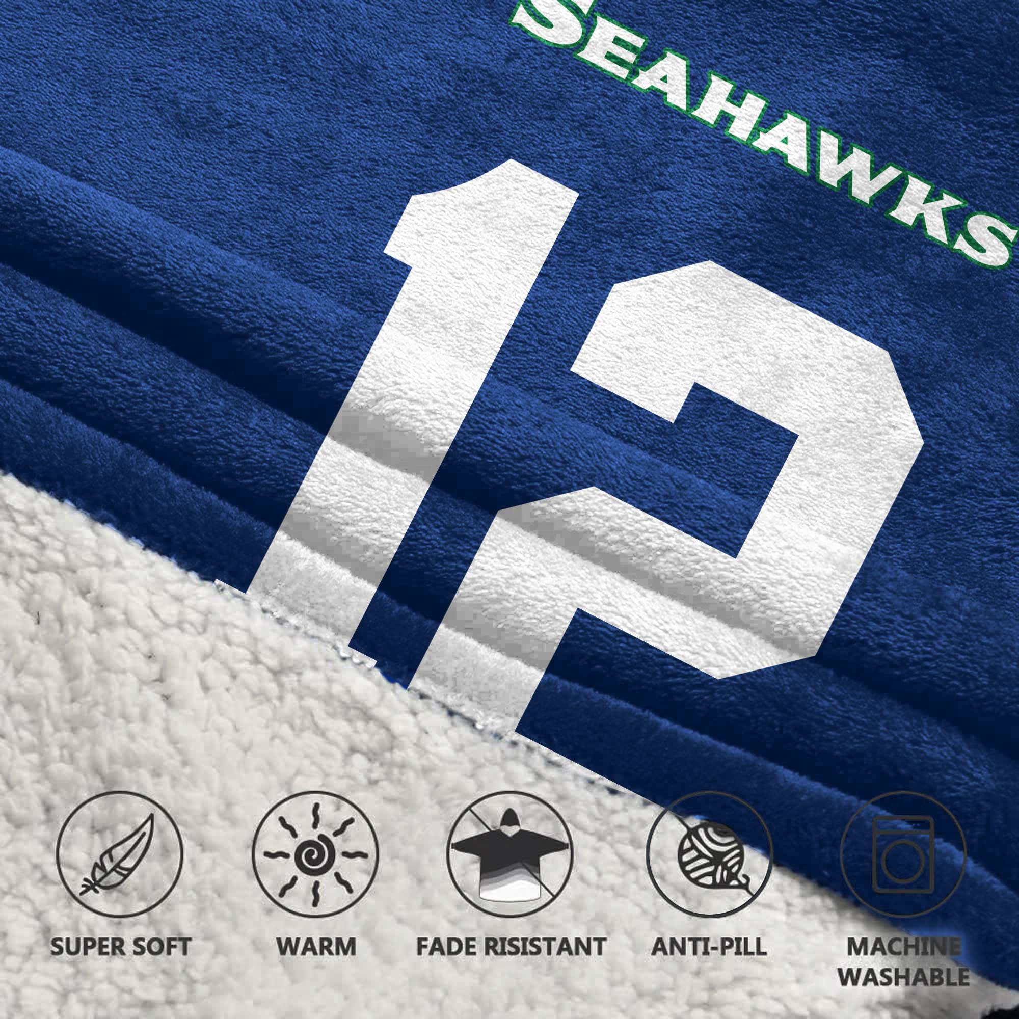 Kid 12 Seattle Football Unisex Blanket Hoodie