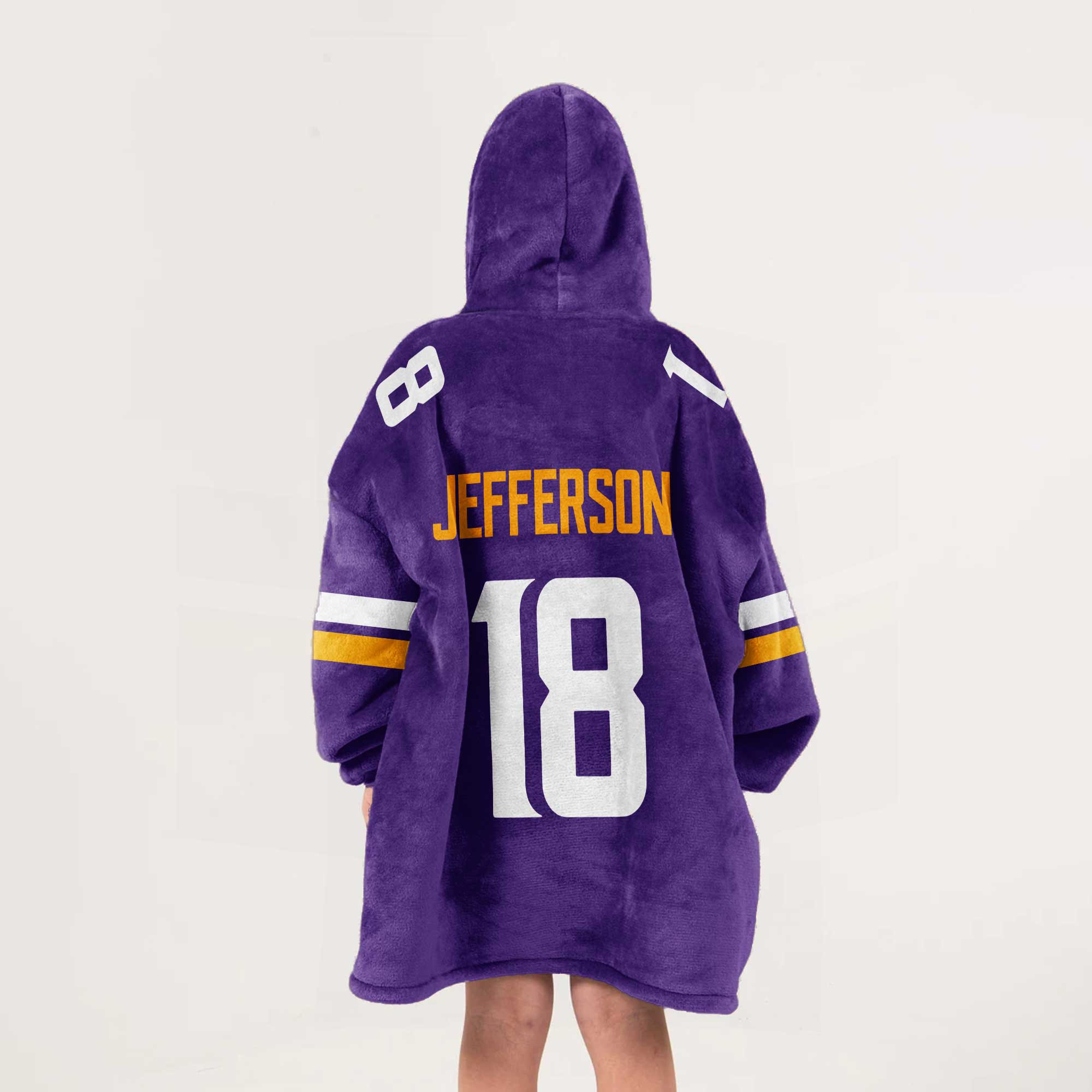 Adult JJ 18 Minnesota Football Unisex Blanket Hoodie