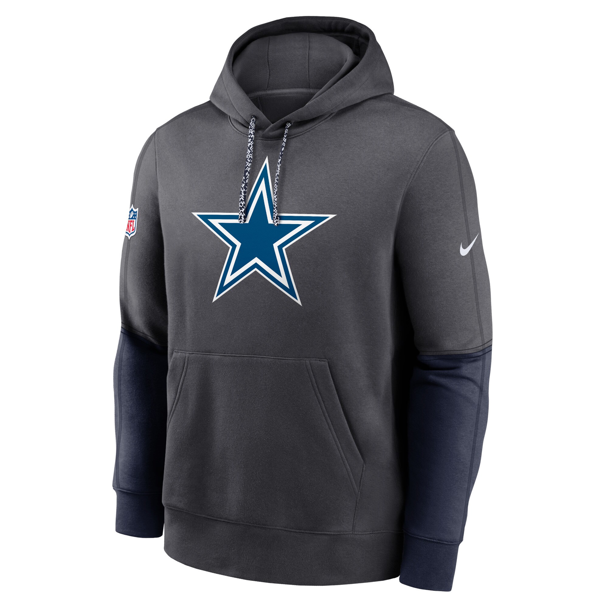 Dallas Cowboys 2024 Sideline Club Pullover Hoodie - Charcoal