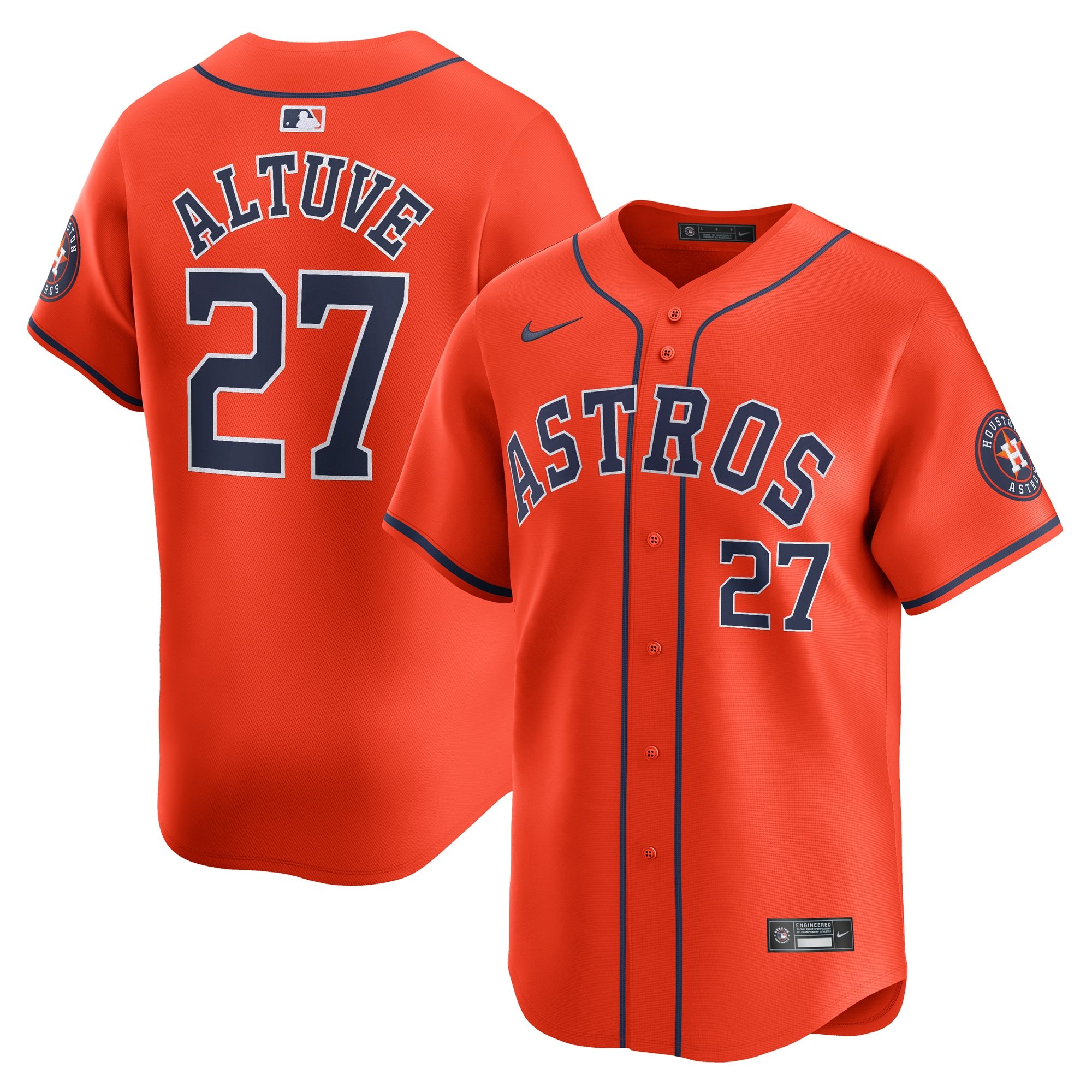 Men's Houston Astros Jose Altuve  Orange Alternate Limited Player Jersey